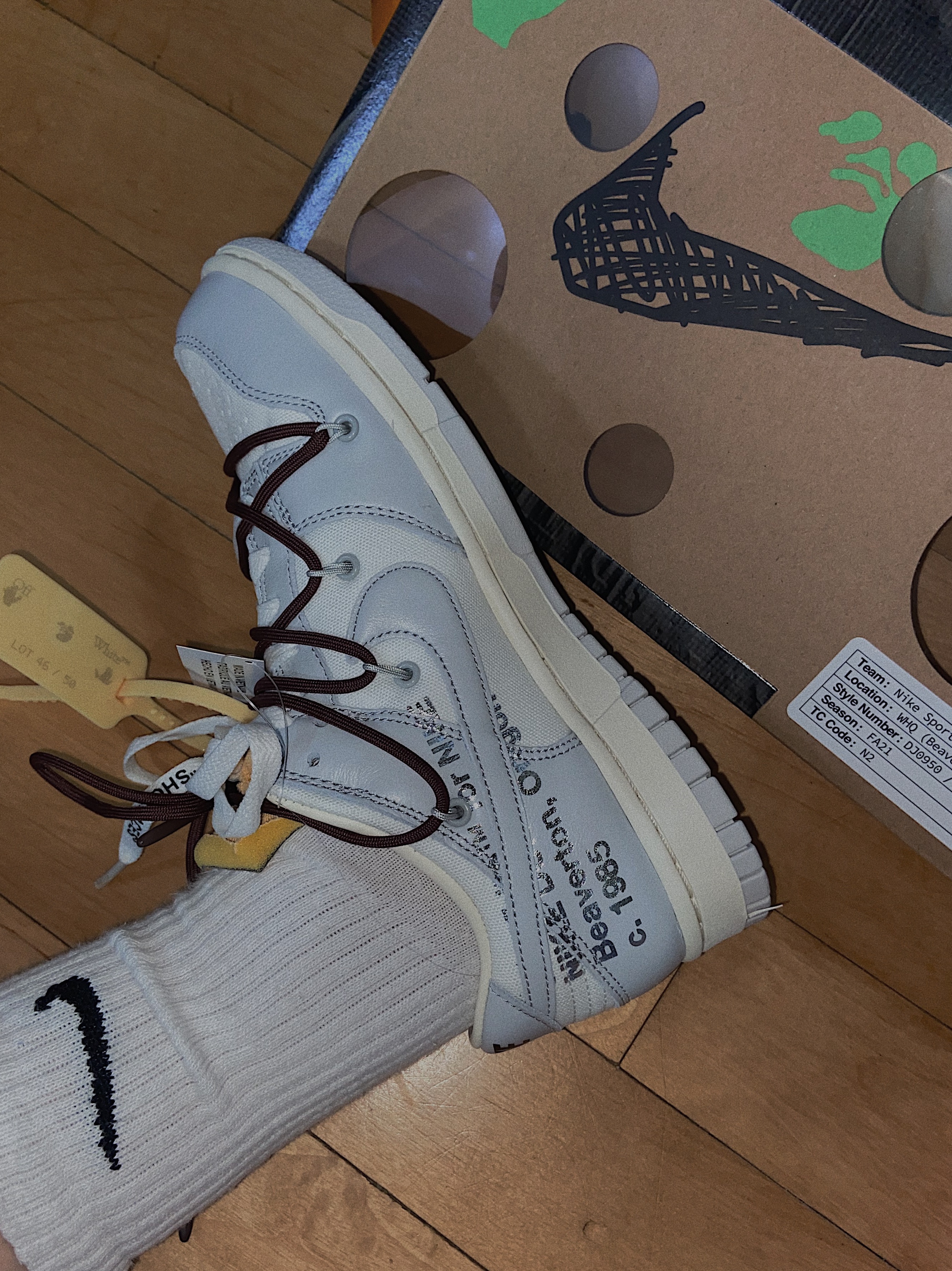 Nike x Off-White Dunk Low The 50 - Lot 46 착용 스타일 - 1