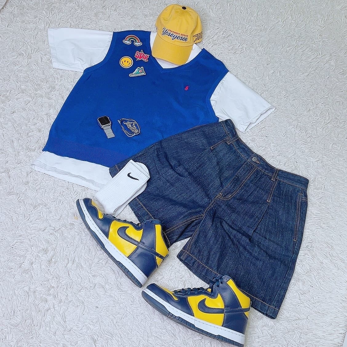 Nike Dunk High SP Maize & Blue 착용 스타일 - 1