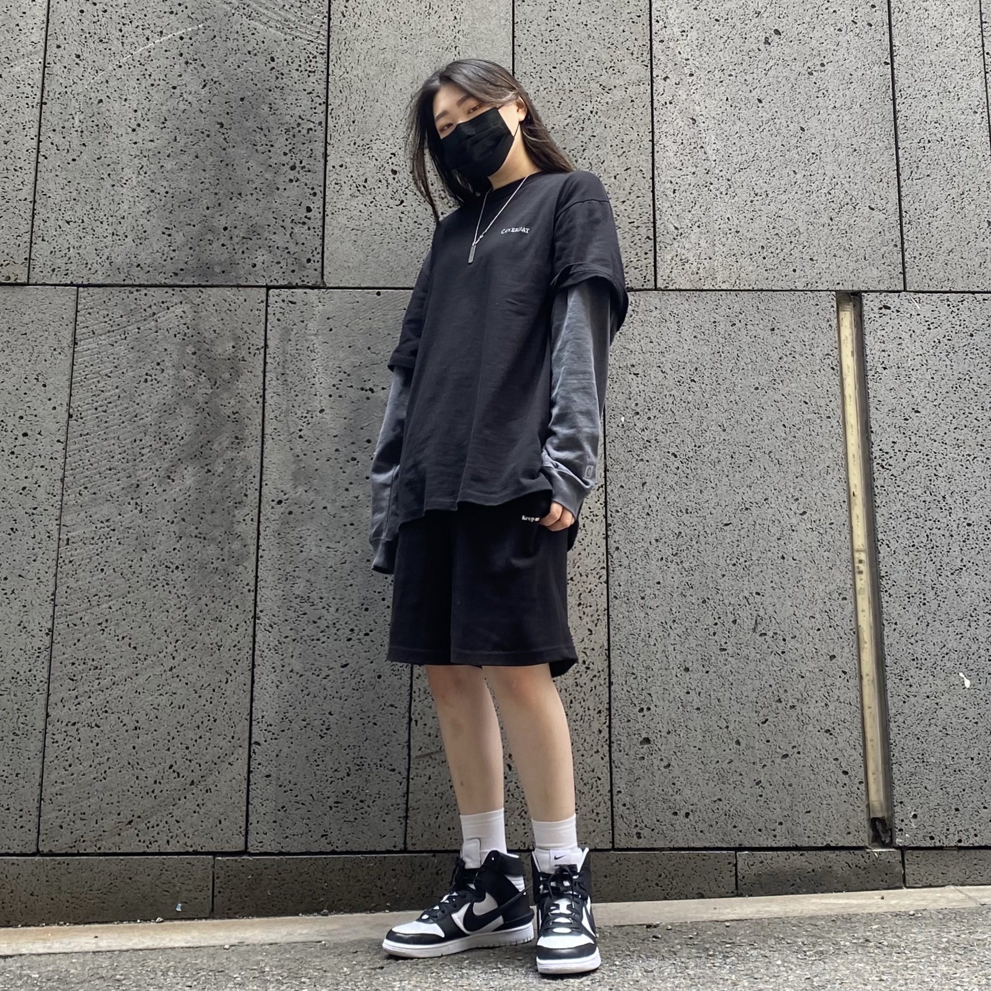 Nike x Ambush Dunk High Black 착용 스타일 - 1