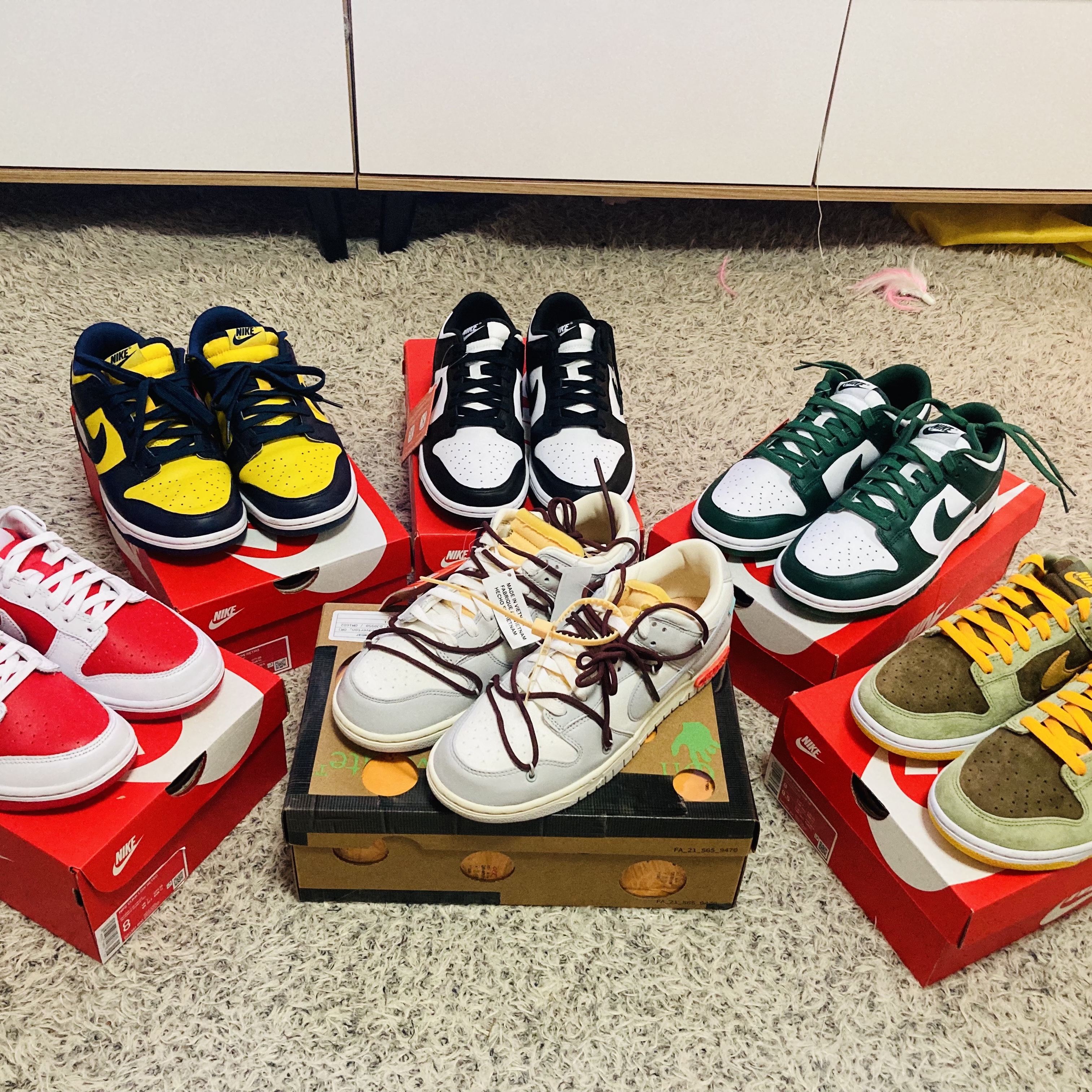 Nike Dunk Low Retro Black, Nike x Off-White Dunk Low The 50 - Lot 46 착용 스타일