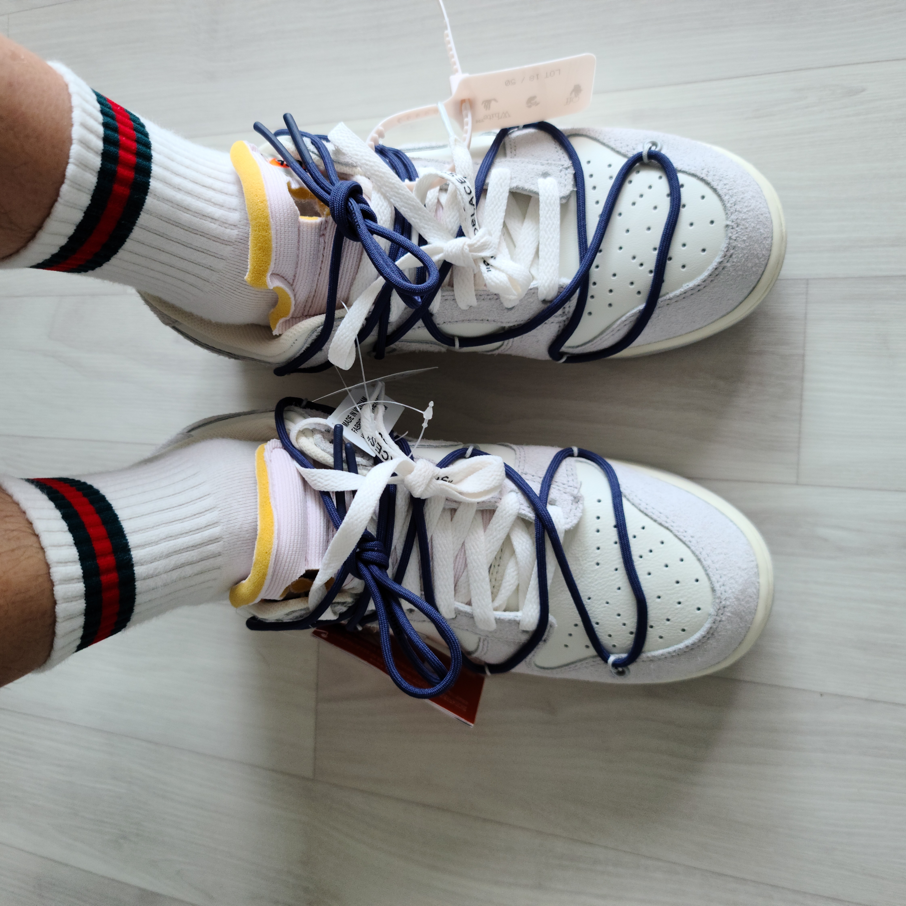 Nike x Off-White Dunk Low The 50 - Lot 18 착용 스타일 - 3