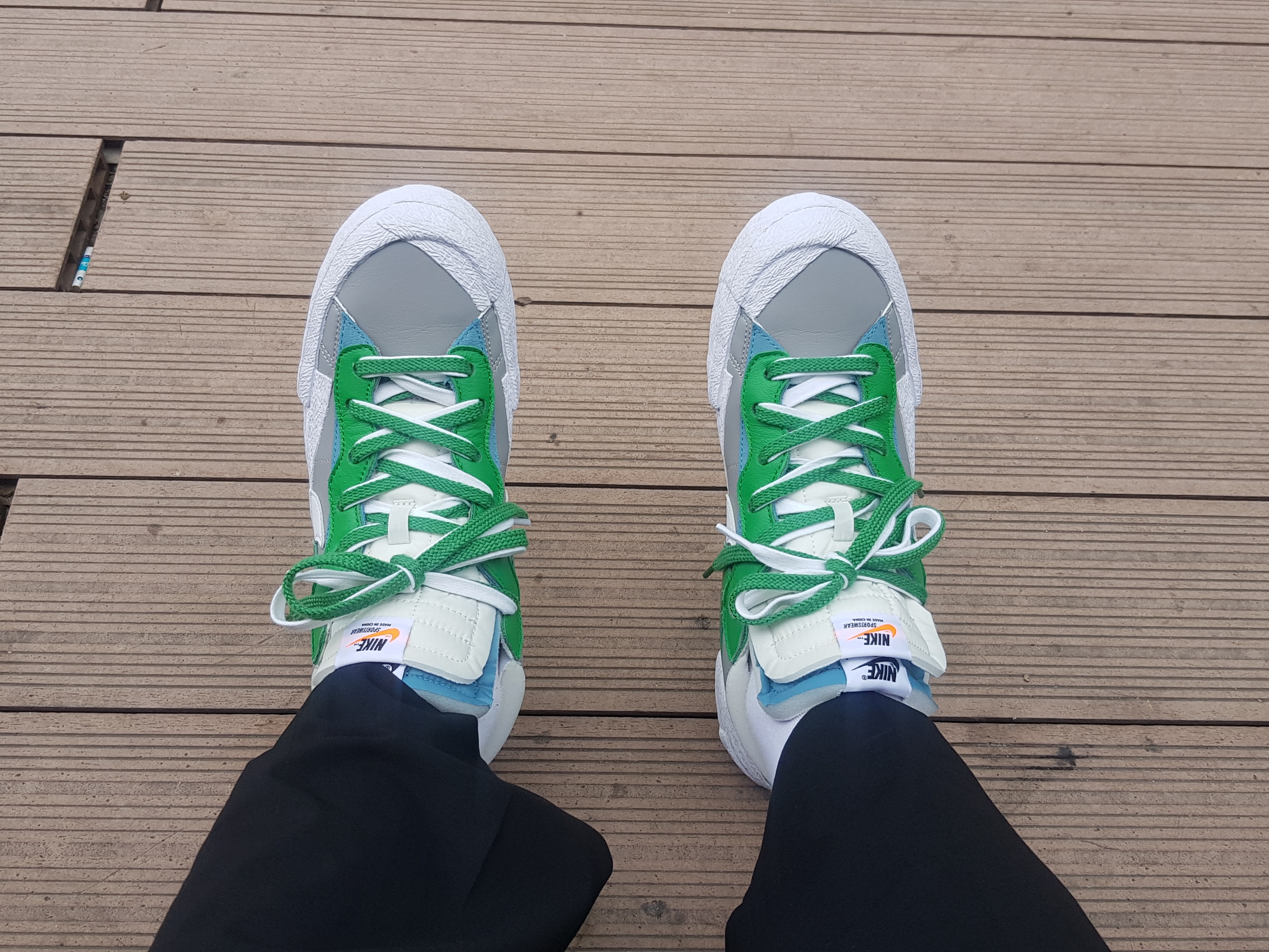 Nike x Sacai Blazer Low Classic Green 착용 스타일