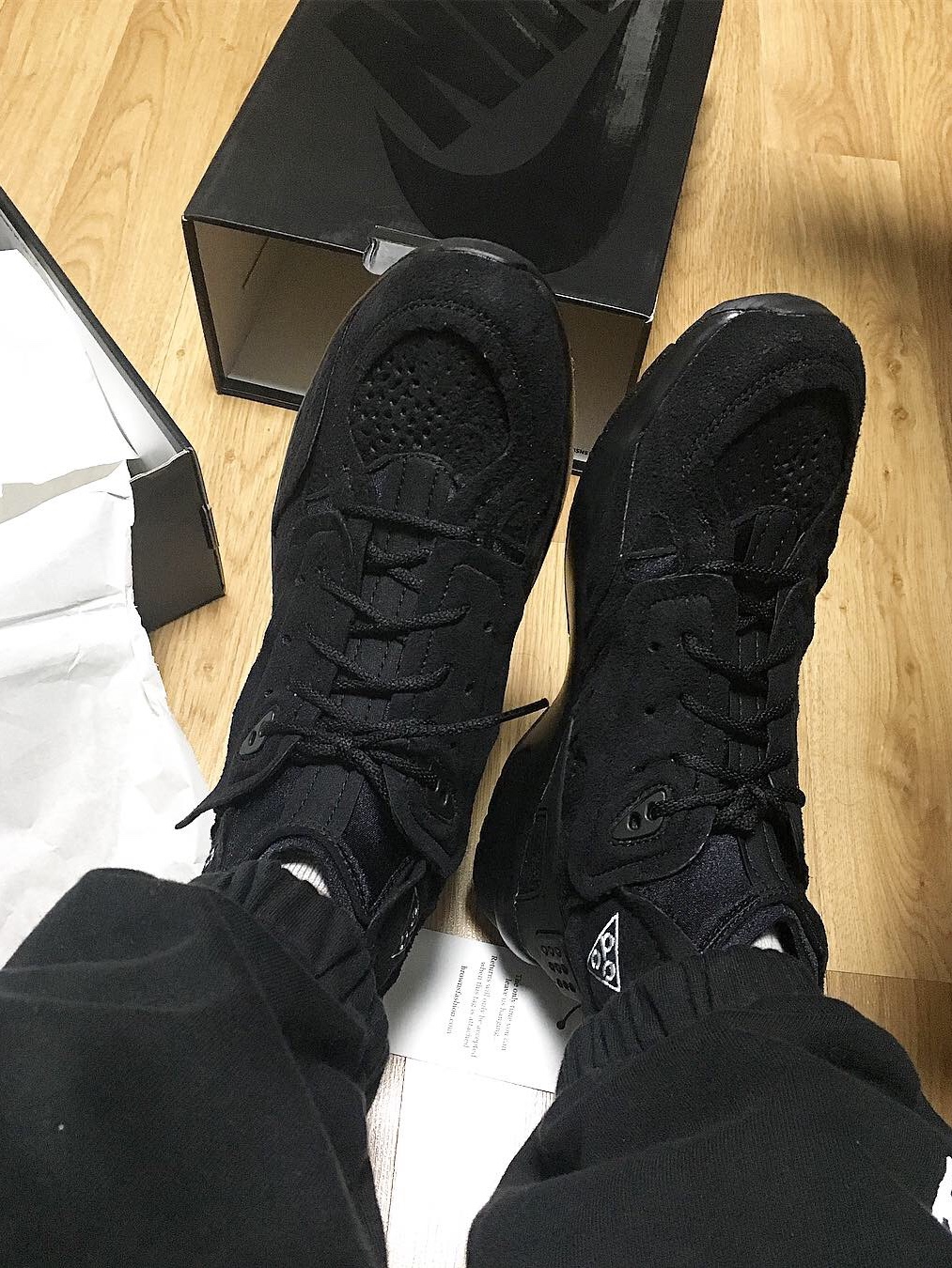 Nike x Comme des Garcons Homme Plus Air Mowabb Black 착용 스타일 - 2