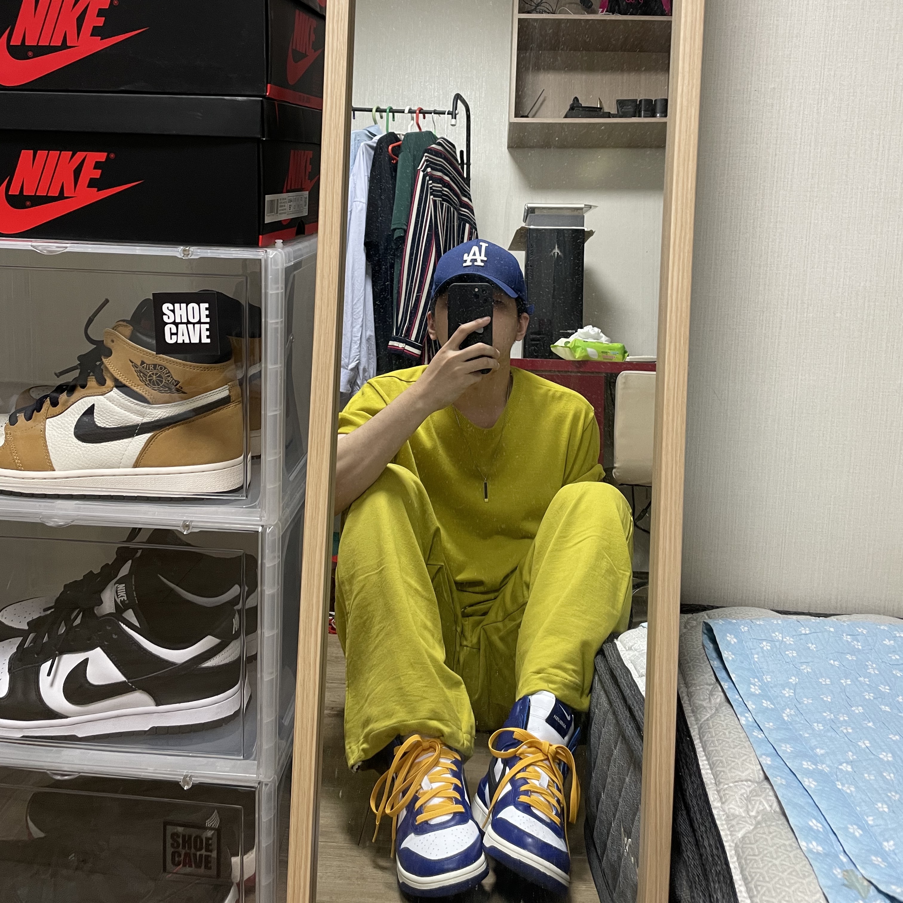 Nike x Ambush Dunk High Deep Royal Blue 착용 스타일