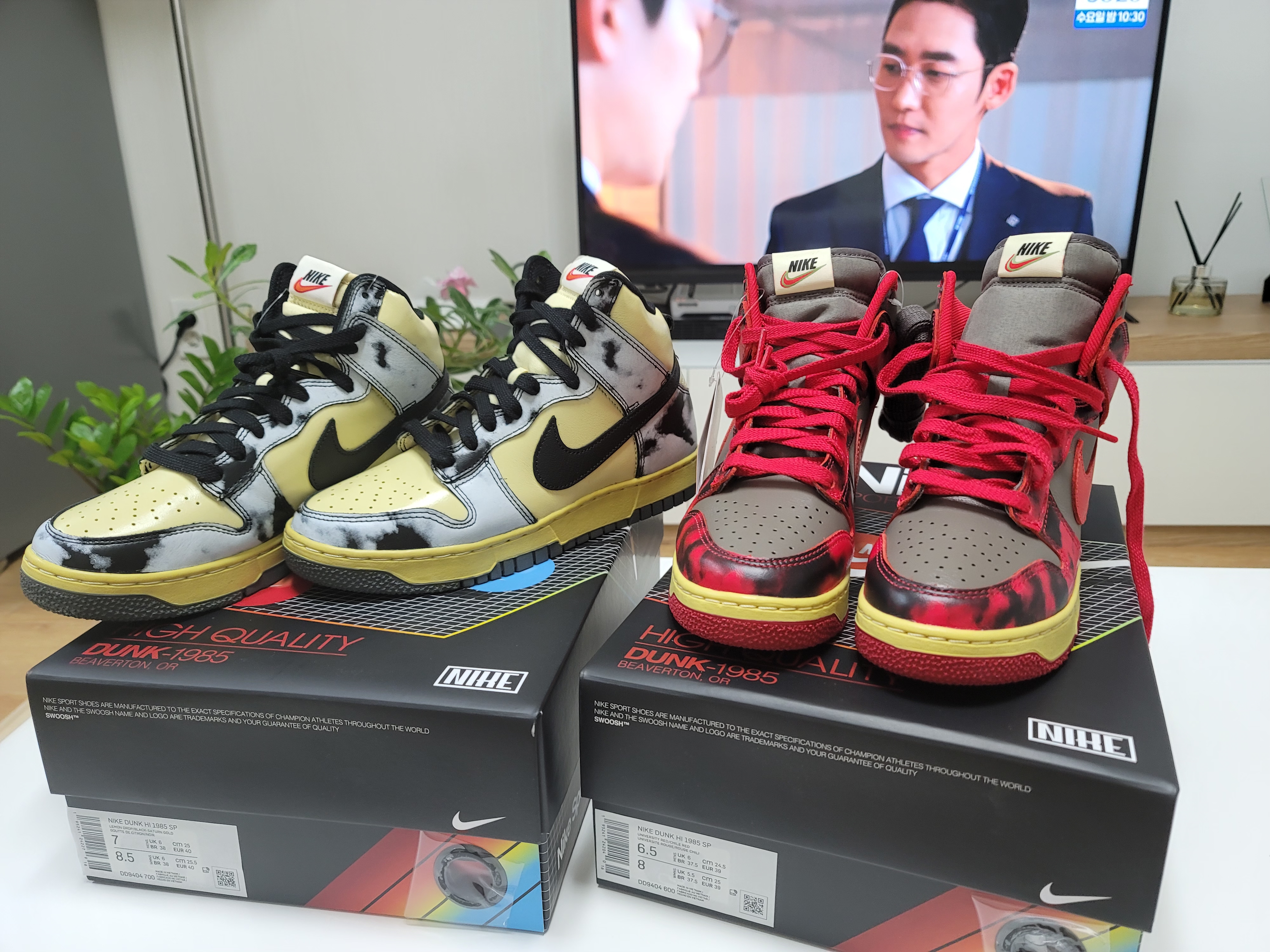 Nike Dunk High 1985 SP Black Acid Wash 착용 스타일 - 2