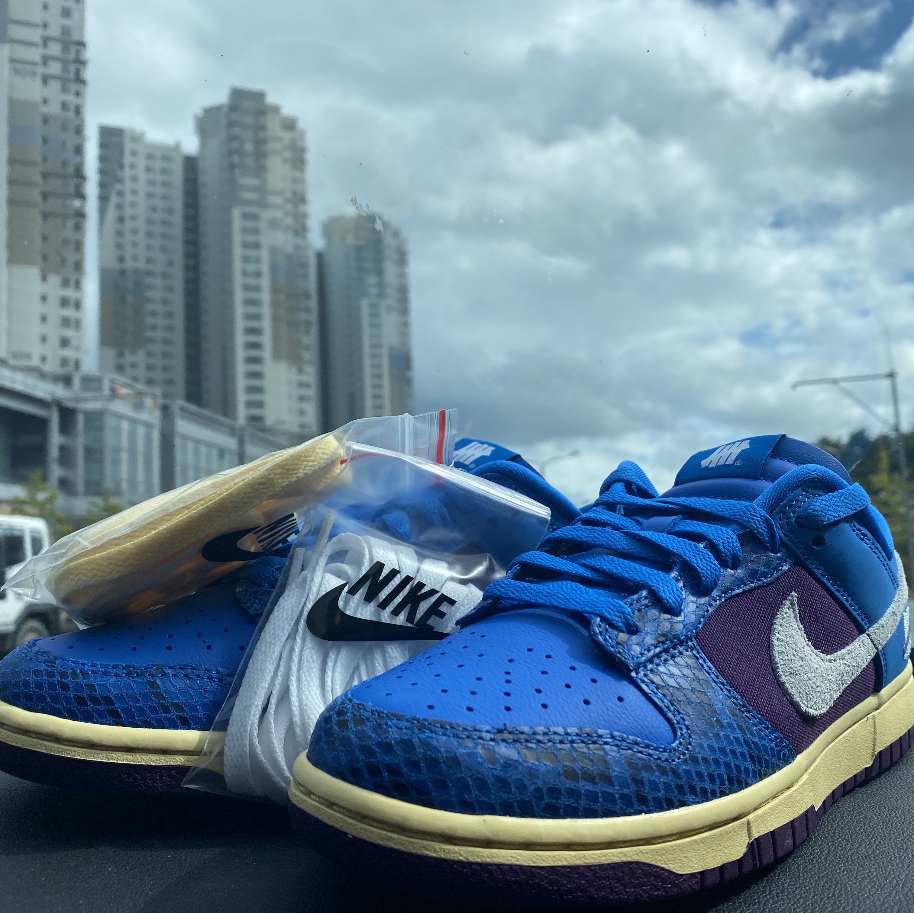 Nike x Undefeated Dunk Low SP 5 On It 착용 스타일