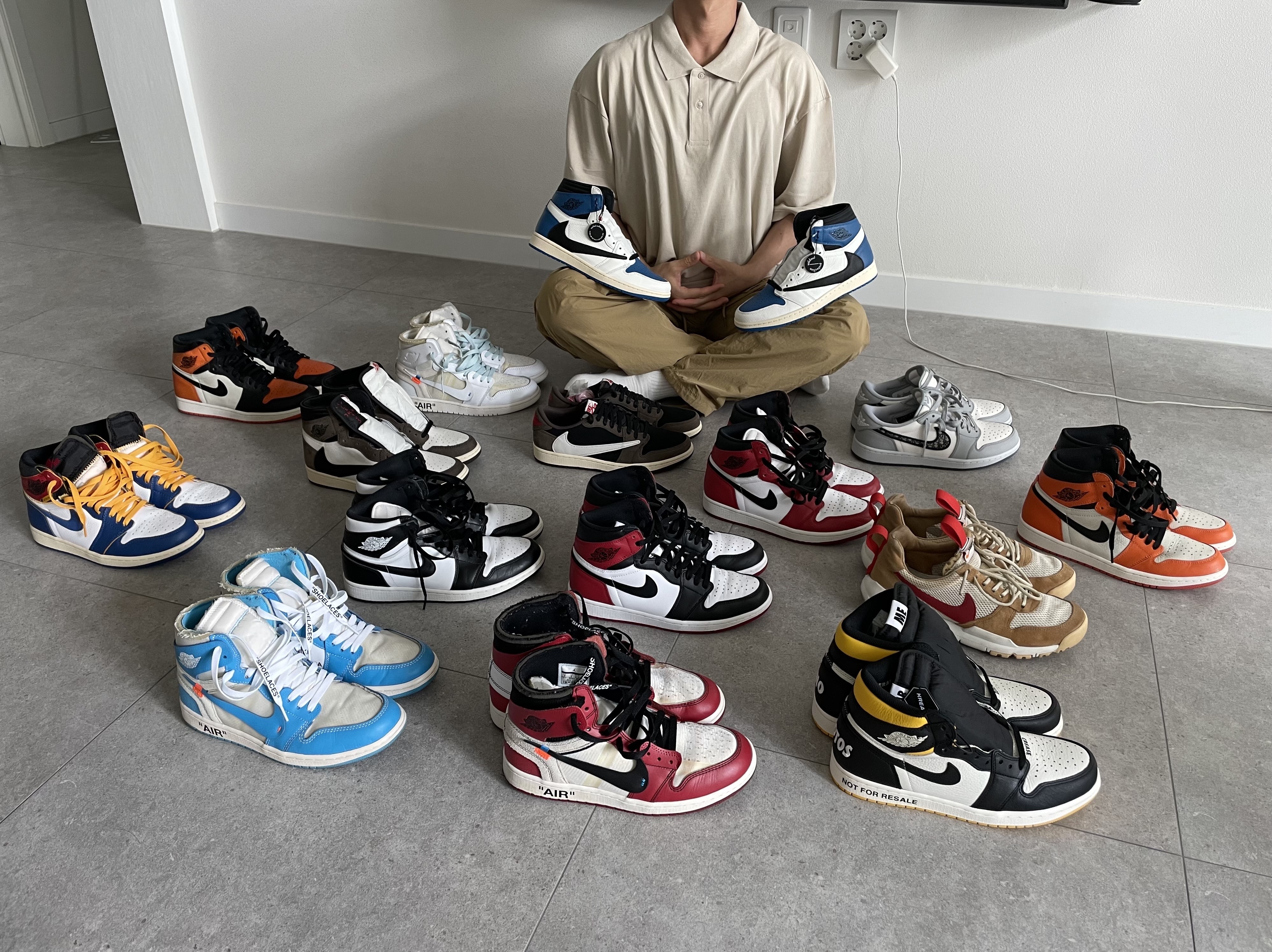 Jordan 1 x Union Retro High Blue Toe, Jordan 1 x Off-White Retro High University Blue 착용 스타일