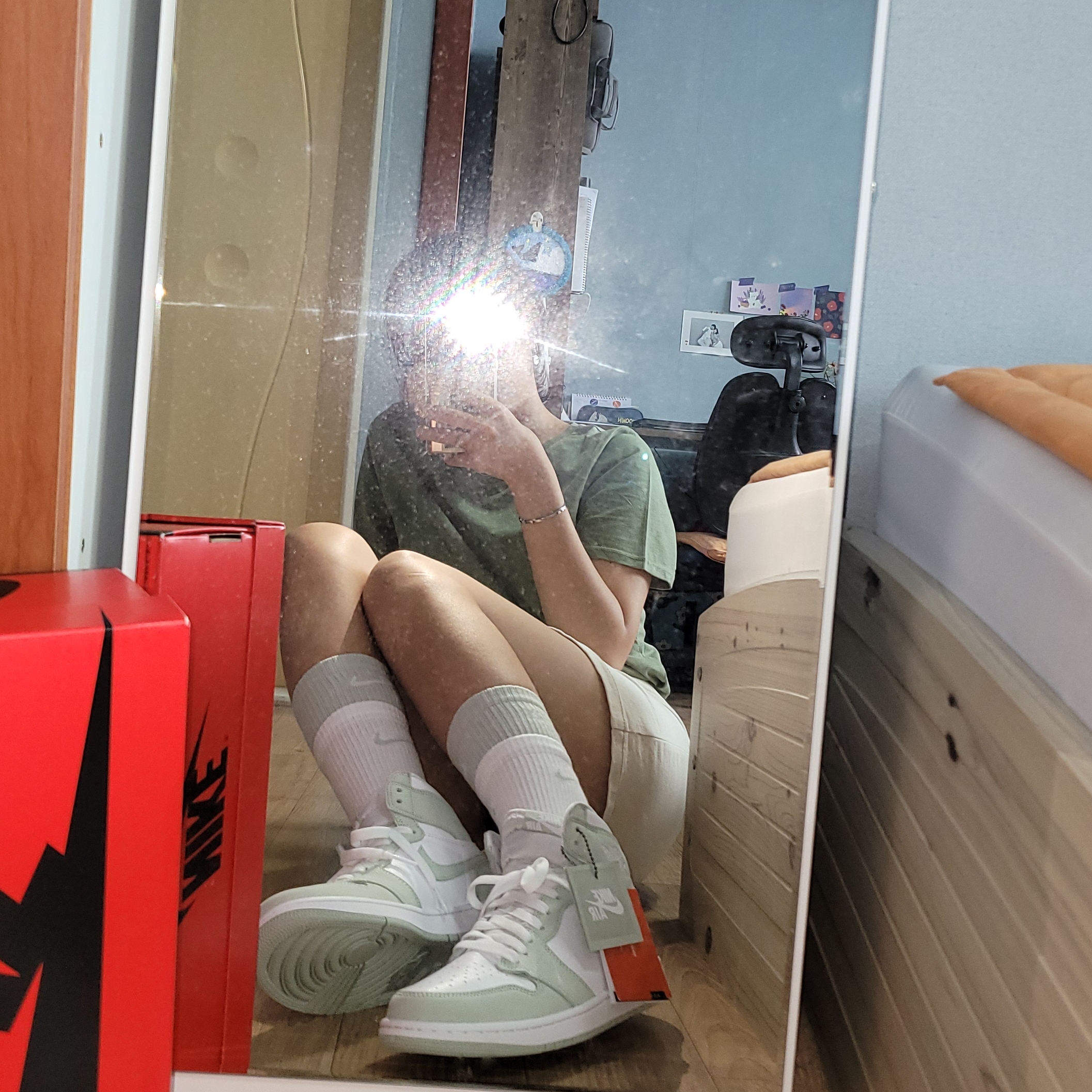 (W) Jordan 1 Retro High OG Seafoam 착용 스타일 - 1