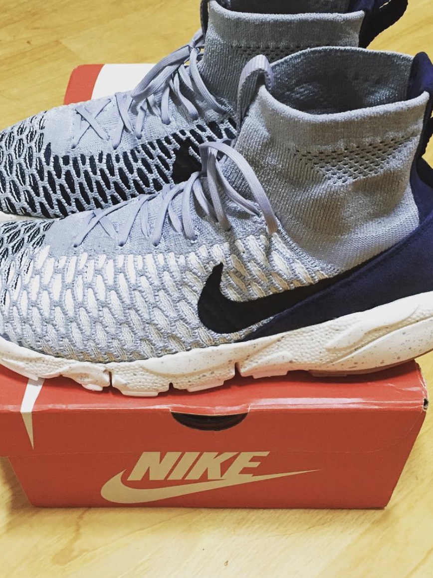 Nike Air Footscape Magista Flyknit Wolf Grey Dark Obsidian 착용 스타일