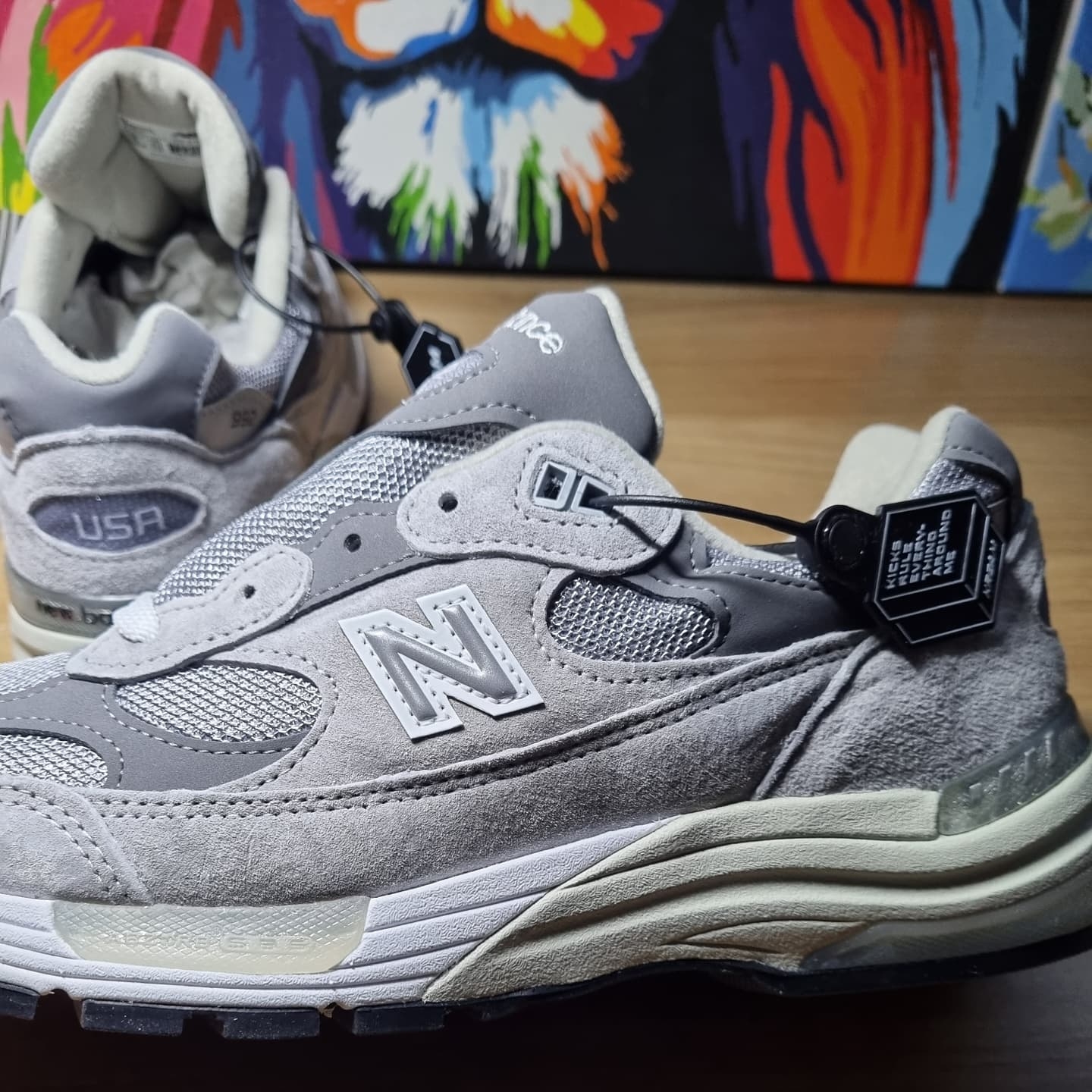 New Balance 992 Made in USA Grey - D Standard 착용 스타일 - 1