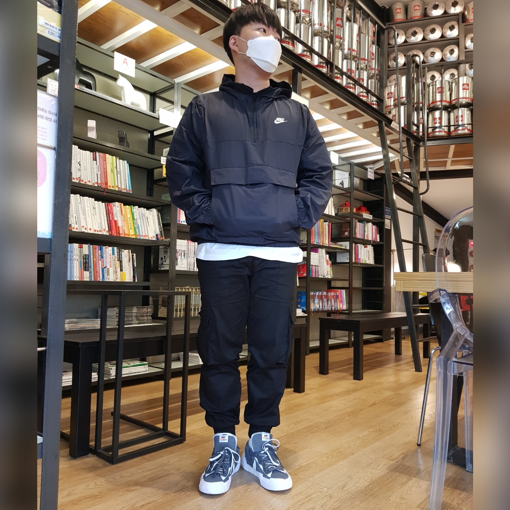 Nike x Sacai Blazer Low Iron Grey 착용 스타일