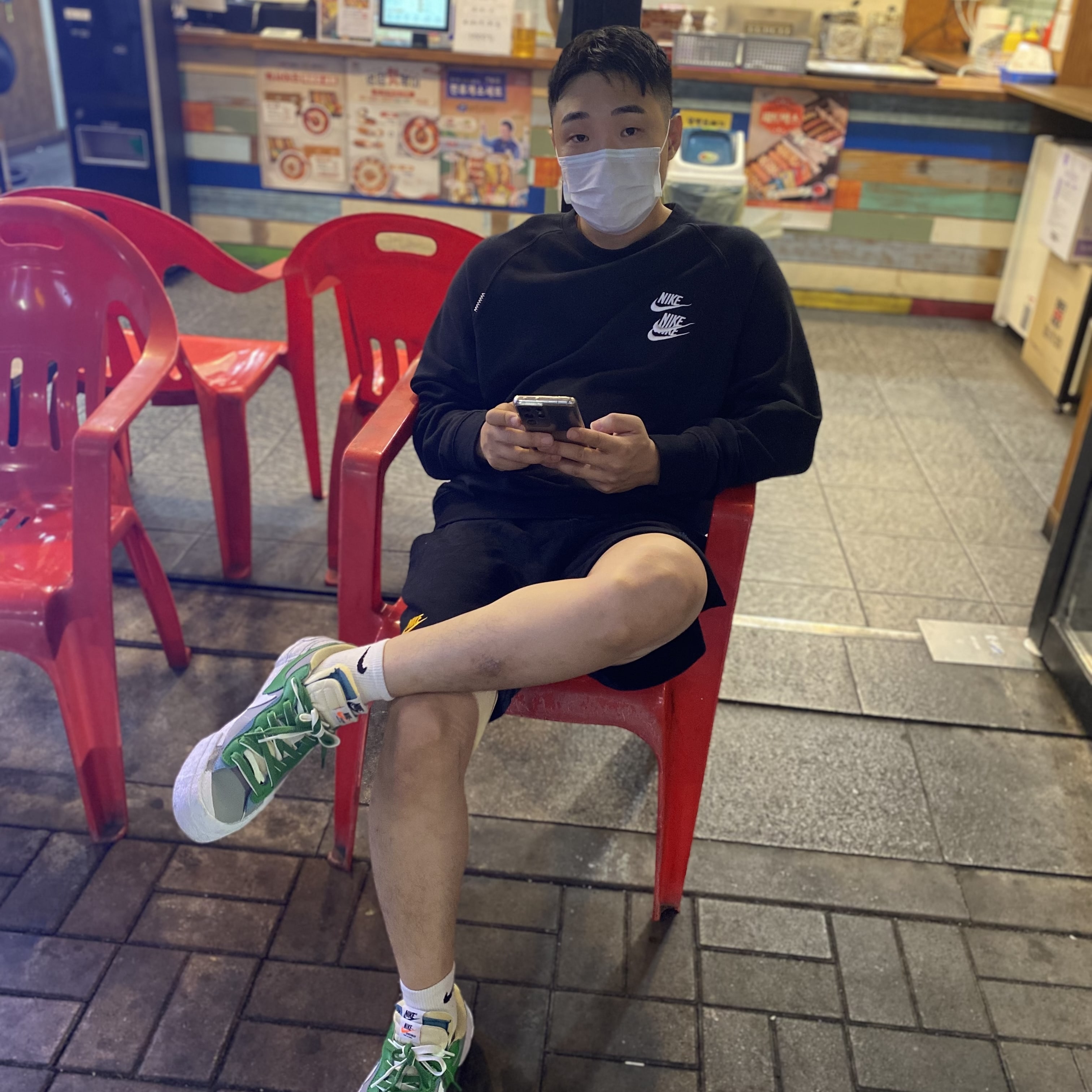 Nike x Sacai Blazer Low Classic Green 착용 스타일