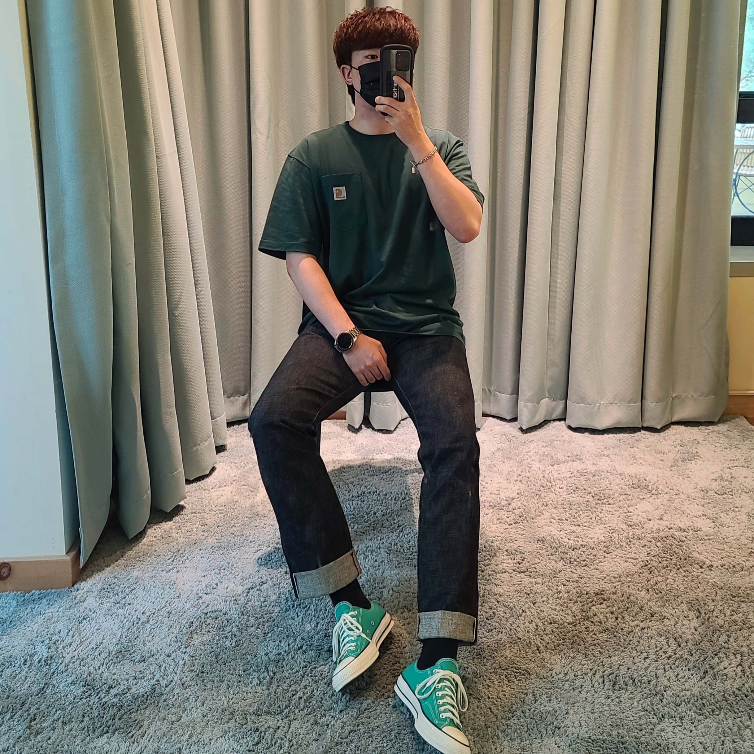 Converse Chuck 70 Ox Court Green 착용 스타일
