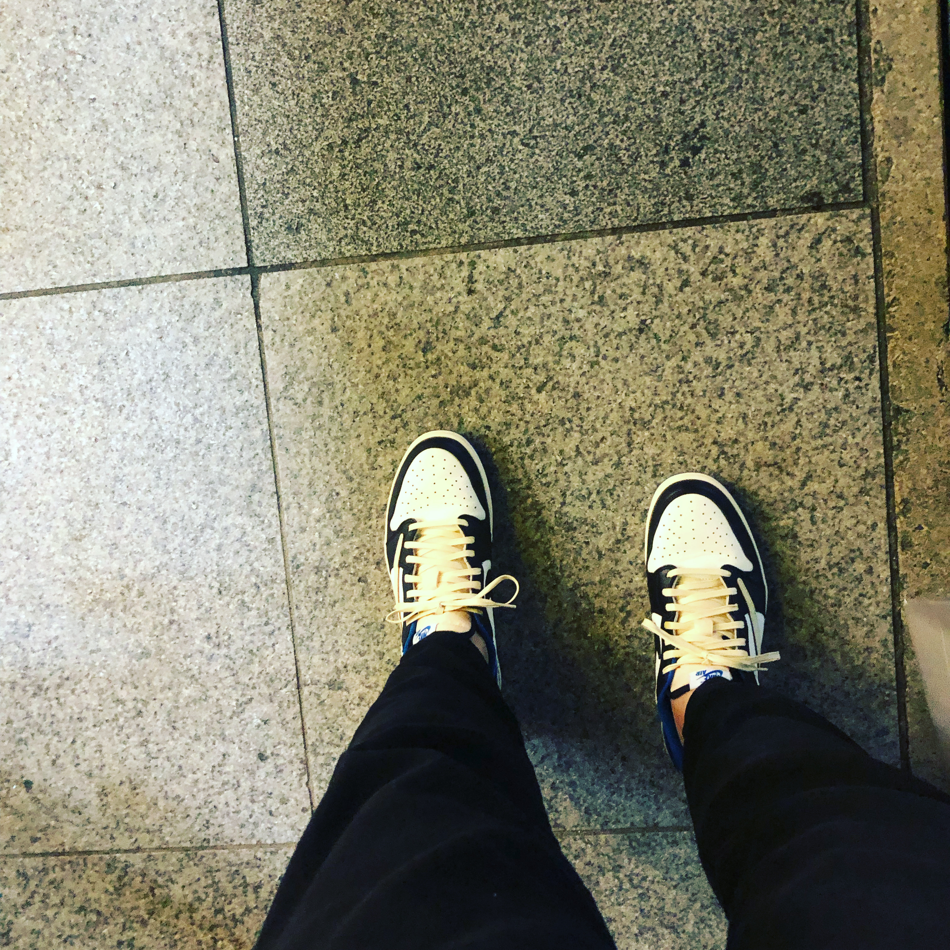 Jordan 1 x Travis Scott x Fragment Retro Low OG SP Military Blue 착용 스타일