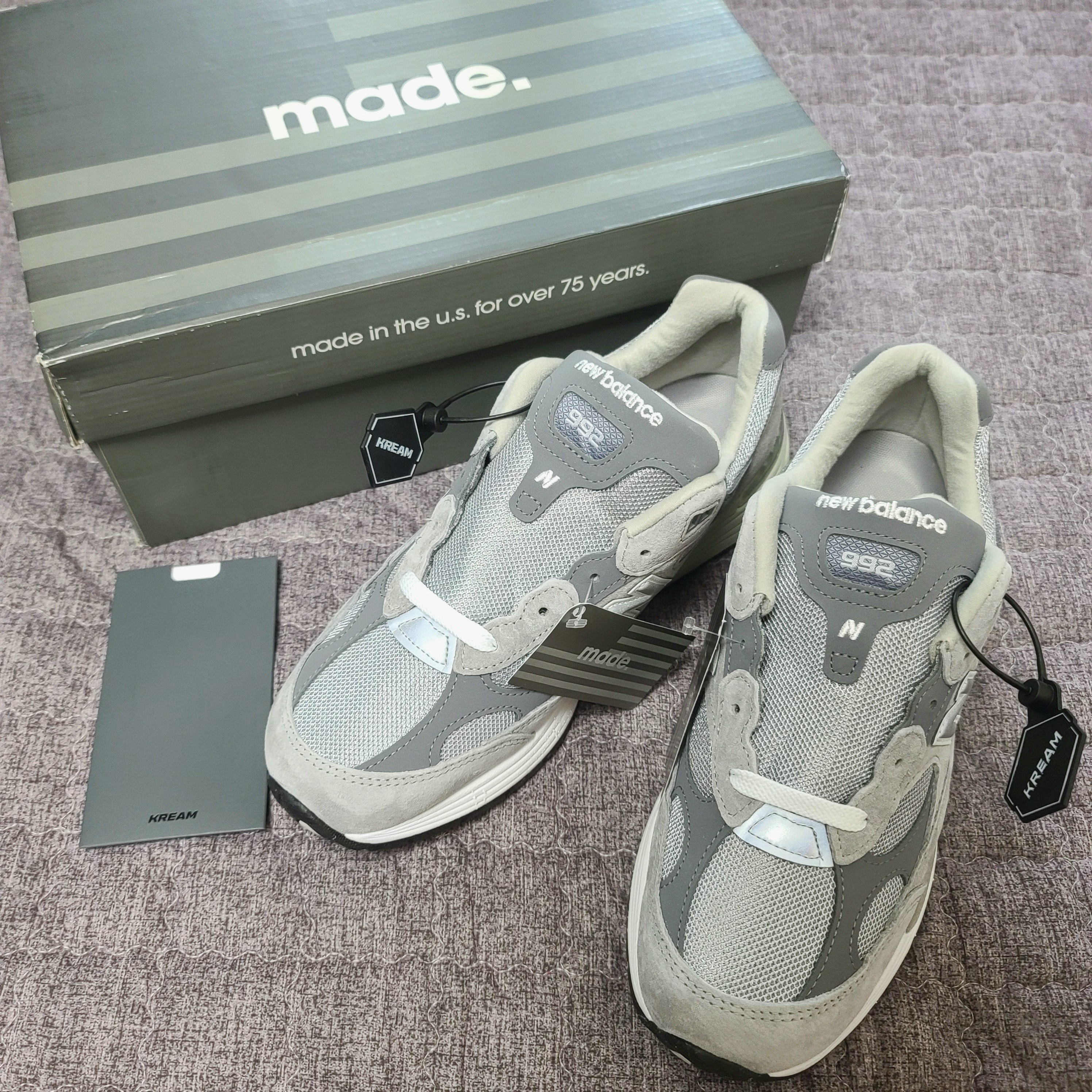 New Balance 992 Made in USA Grey - D Standard 착용 스타일 - 1