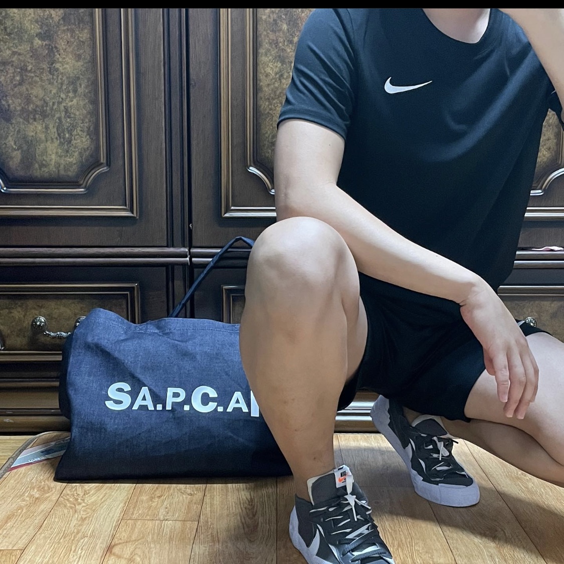 Nike x Sacai Blazer Low Iron Grey 착용 스타일
