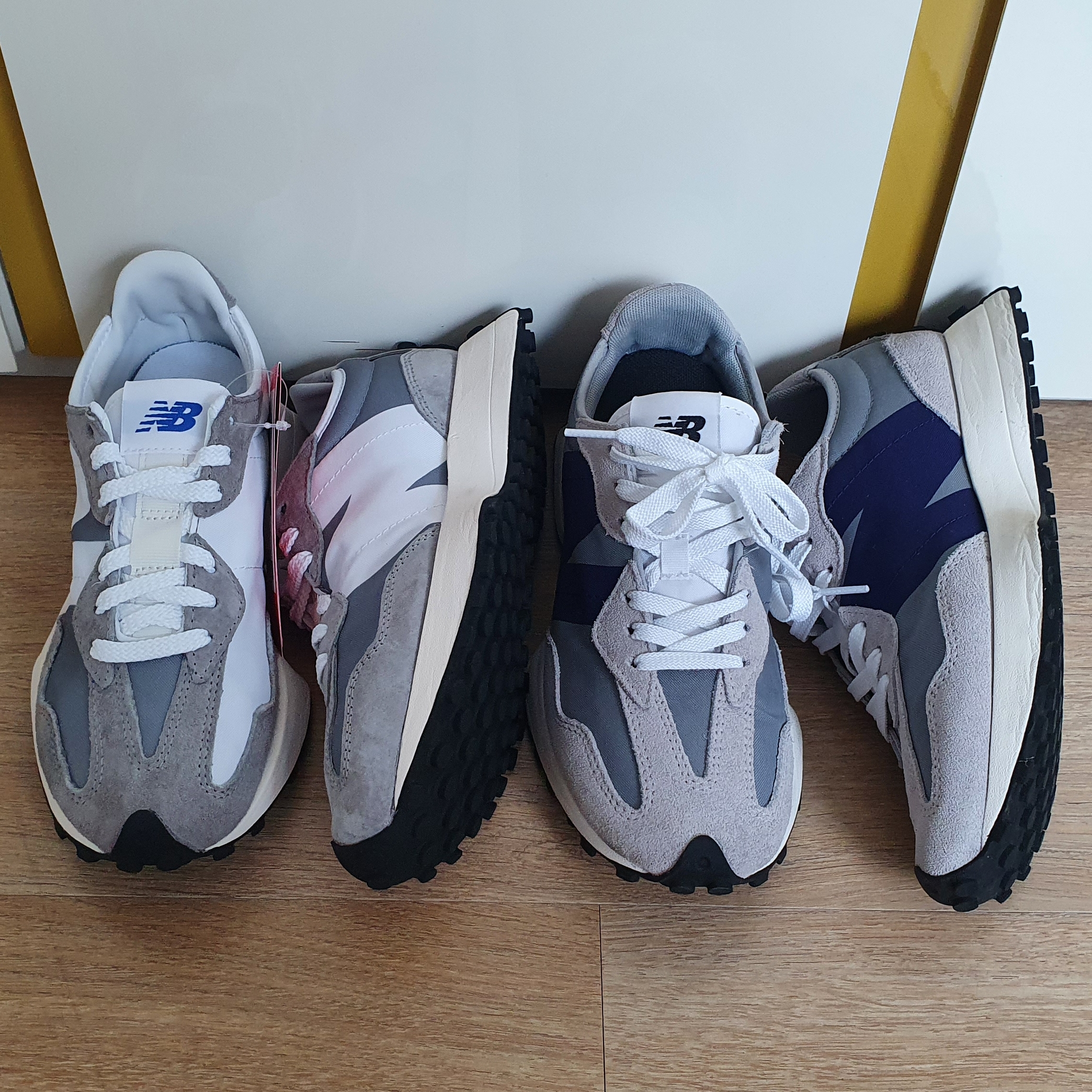 New Balance 327 Grey, New Balance 327 Grey Purple 착용 스타일