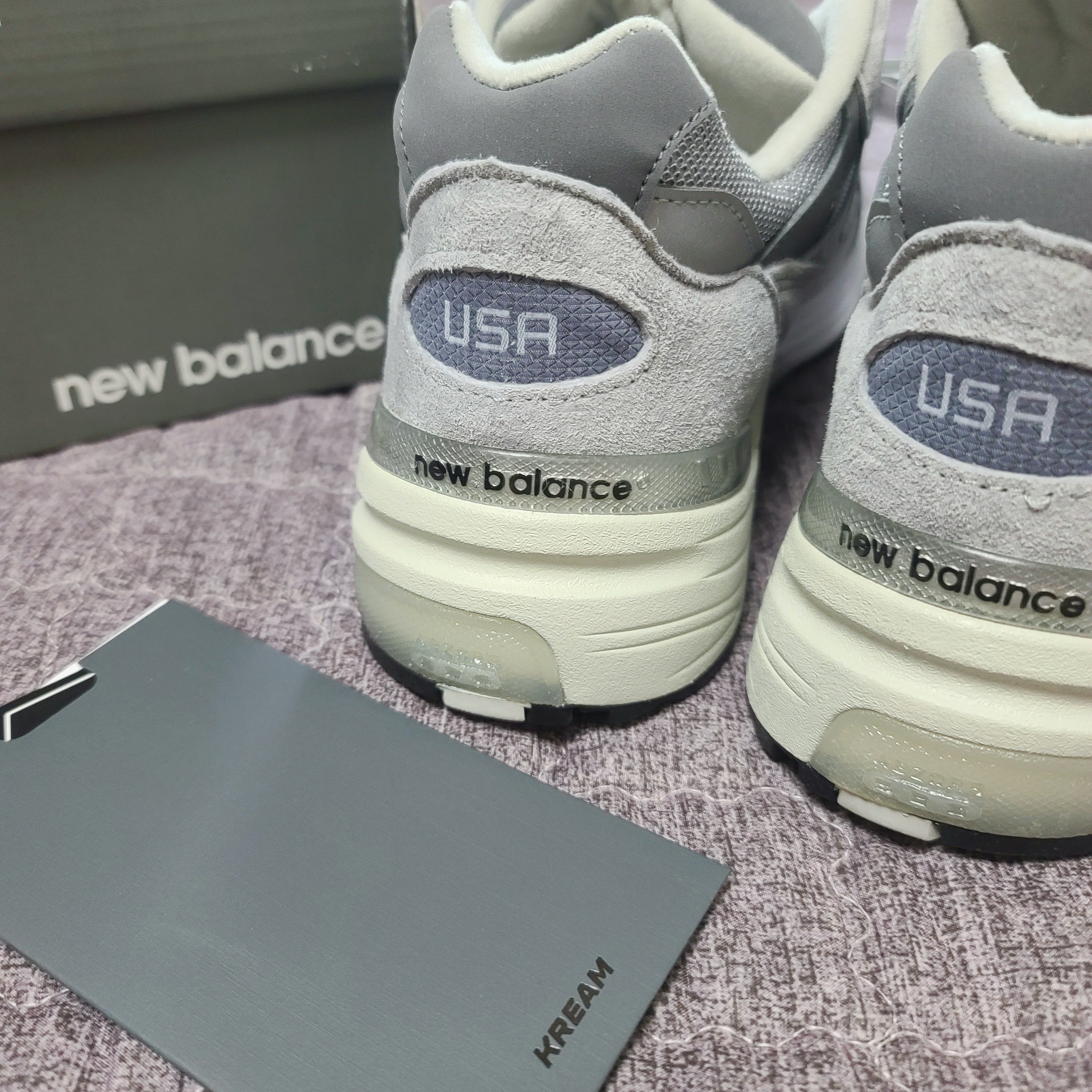 New Balance 992 Made in USA Grey - D Standard 착용 스타일 - 3