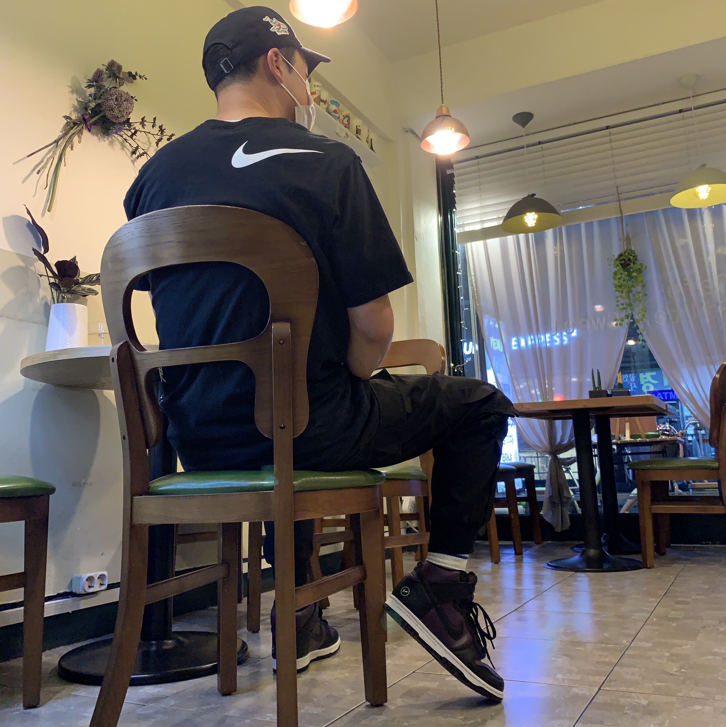 Nike x Matthew M Williams NRG T-Shirt Black, Nike x Fragment Dunk High Black 착용 스타일