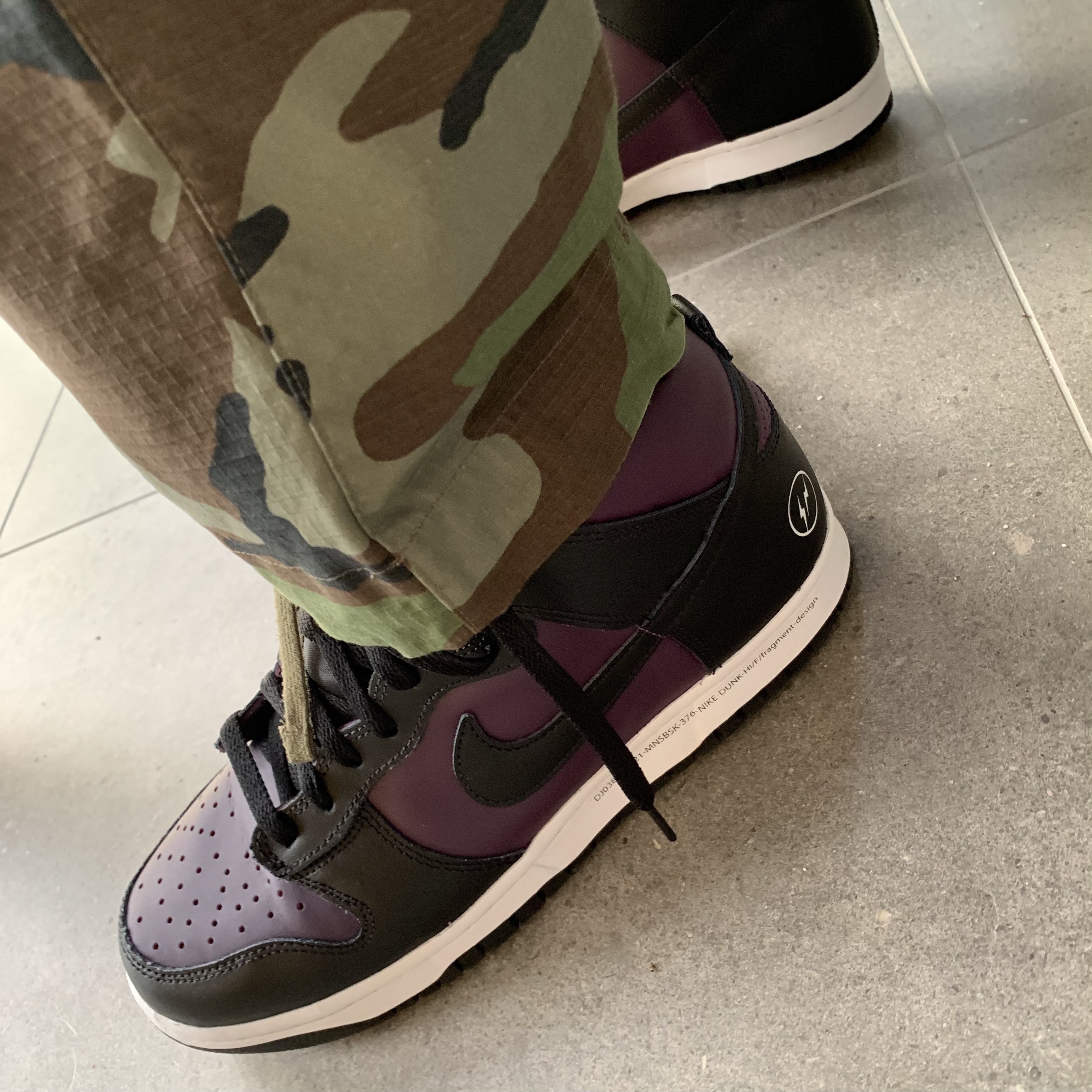 Nike x Fragment Dunk High Black 착용 스타일