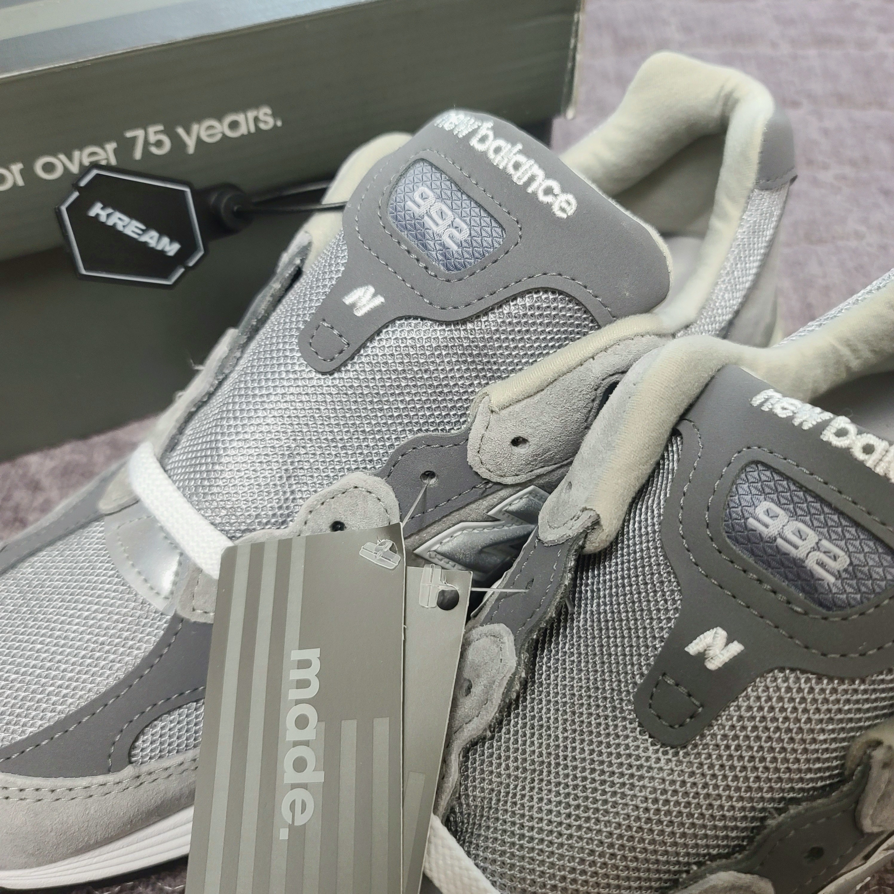 New Balance 992 Made in USA Grey - D Standard 착용 스타일 - 2