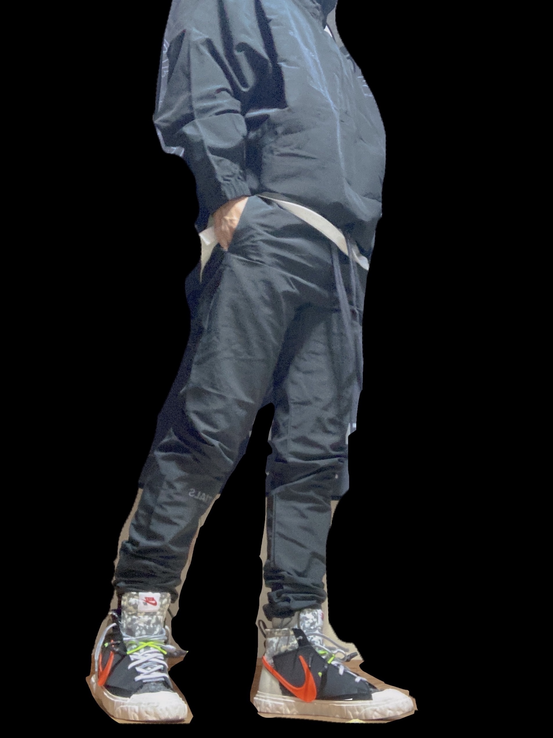 Essentials Track Pants Black - 21SS, Nike x Readymade Blazer Mid Black 착용 스타일 - 1