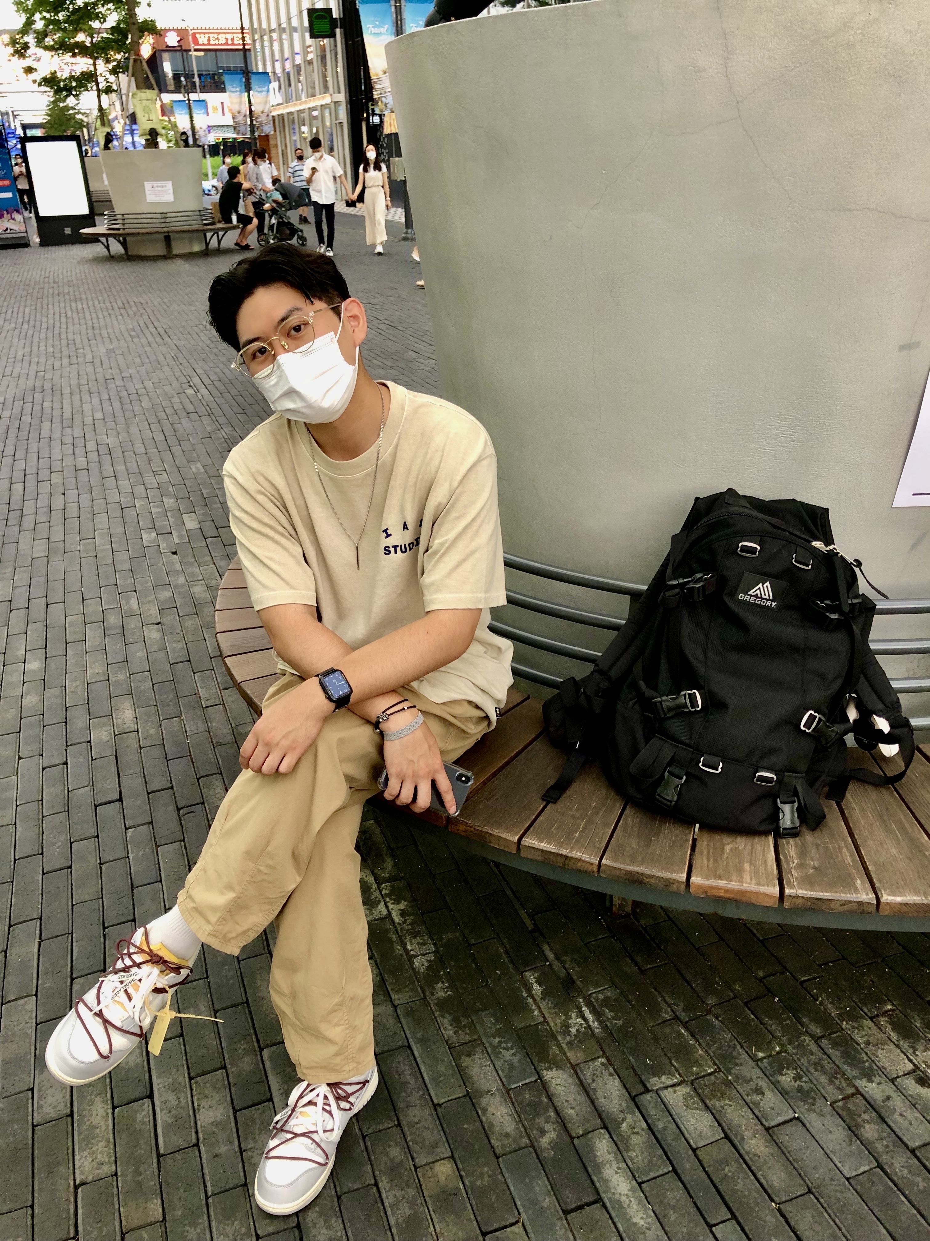 IAB Studio Pigment T-Shirt Oatmeal, Nike x Off-White Dunk Low The 50 - Lot 46 착용 스타일 - 1