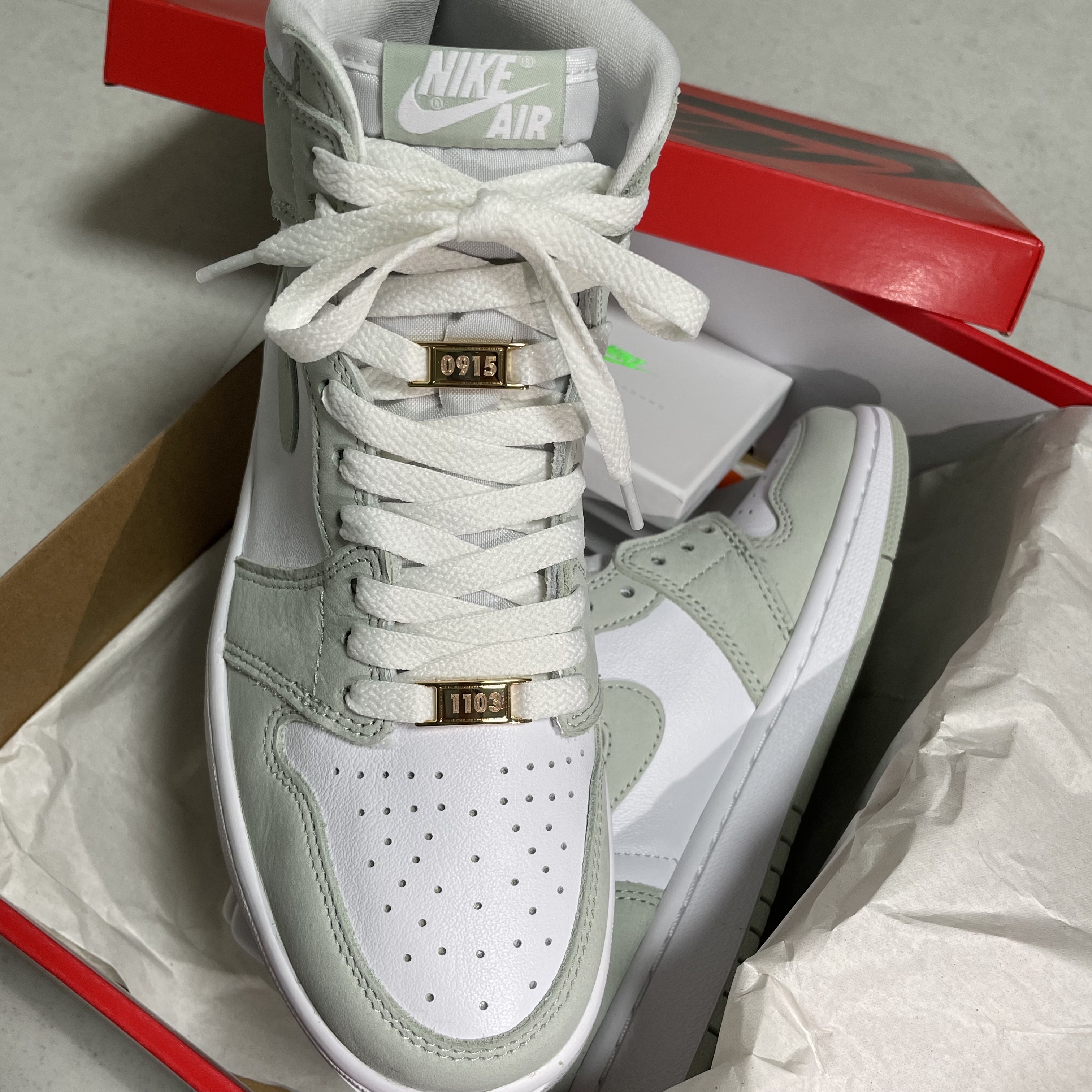 (W) Jordan 1 Retro High OG Seafoam 착용 스타일