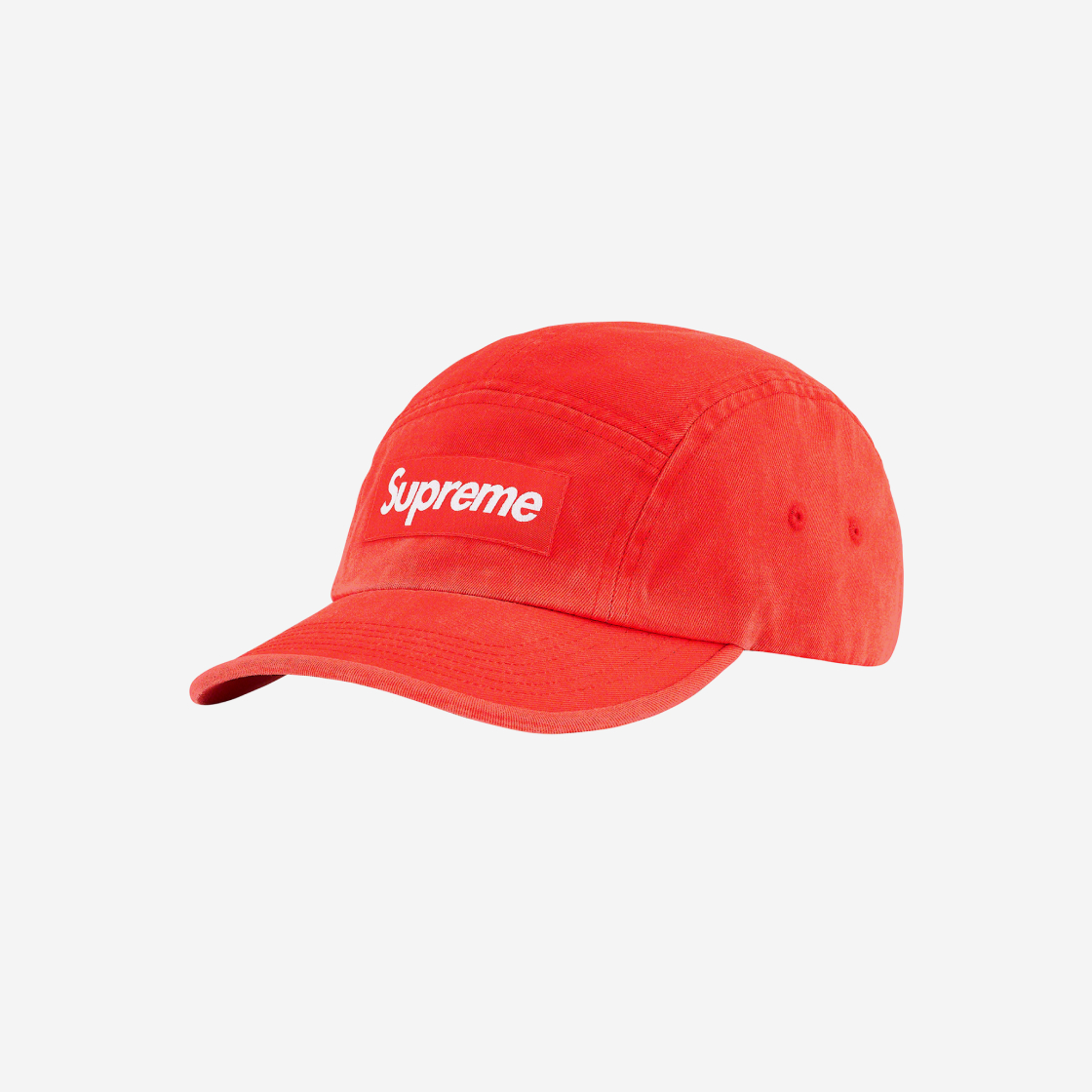 슈프림 워시드 치노 트윌 캠프캡 네온 레드 - 21FW | Supreme | KREAM