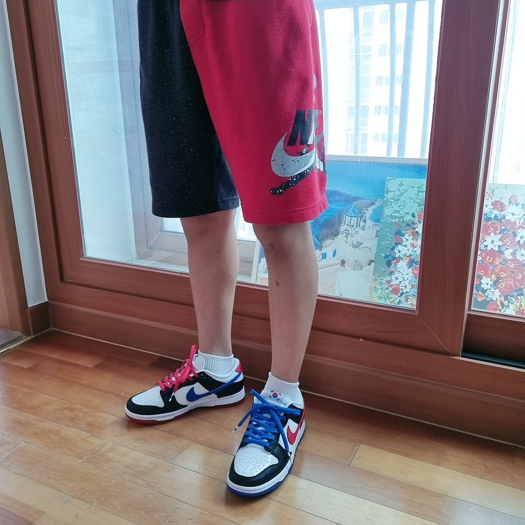 Nike Dunk Low SE Seoul, Nike Dunk Low SE Black Multi Camo 착용 스타일 - 1