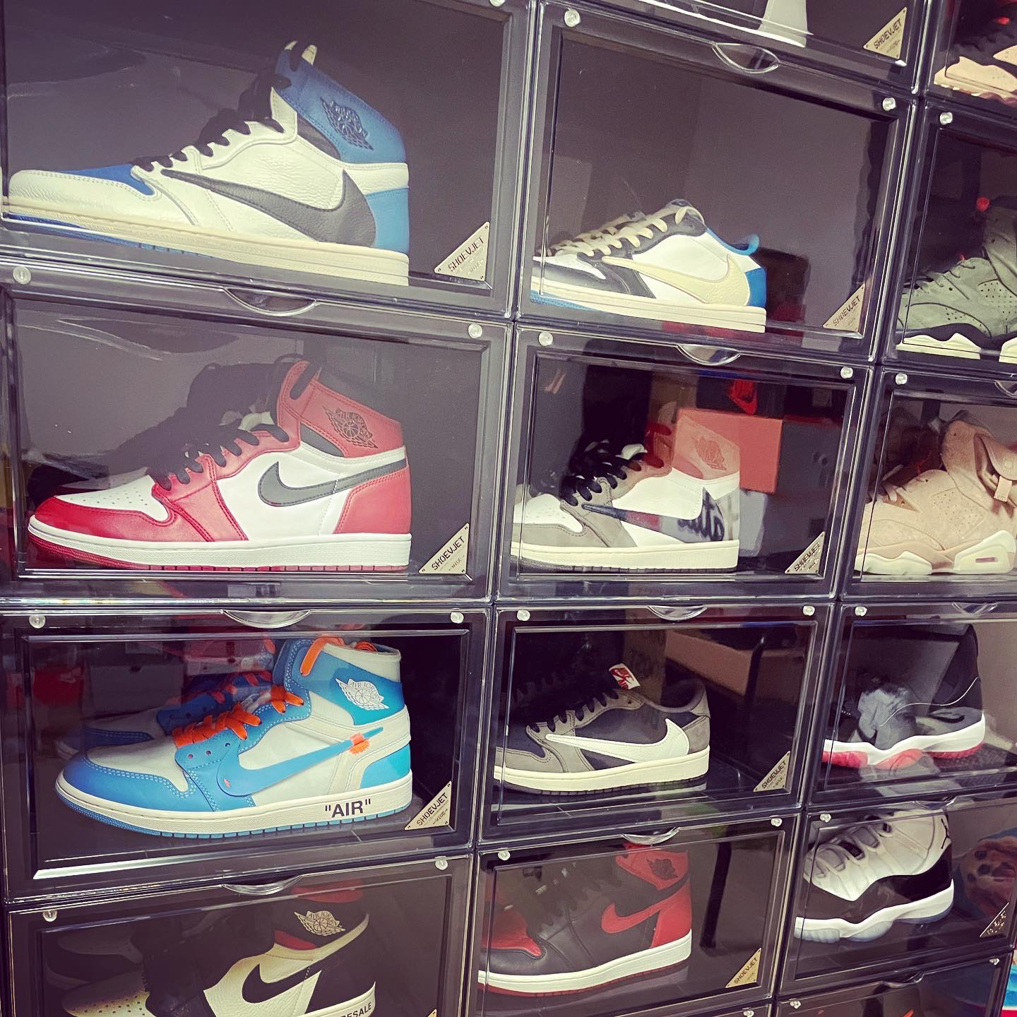 Jordan 1 x Travis Scott x Fragment Retro Low OG SP Military Blue, Jordan 1 x Travis Scott x Fragment Retro High OG SP Military Blue 착용 스타일