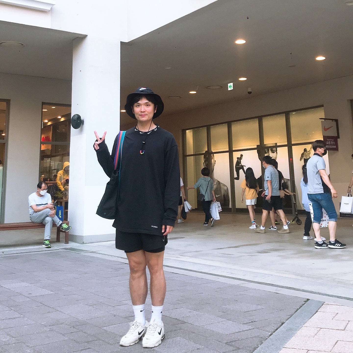 Nike x Stussy Air Zoom Spiridon Cage 2 Fossil, Nike x Stussy NRG BR LS Knit Top 착용 스타일