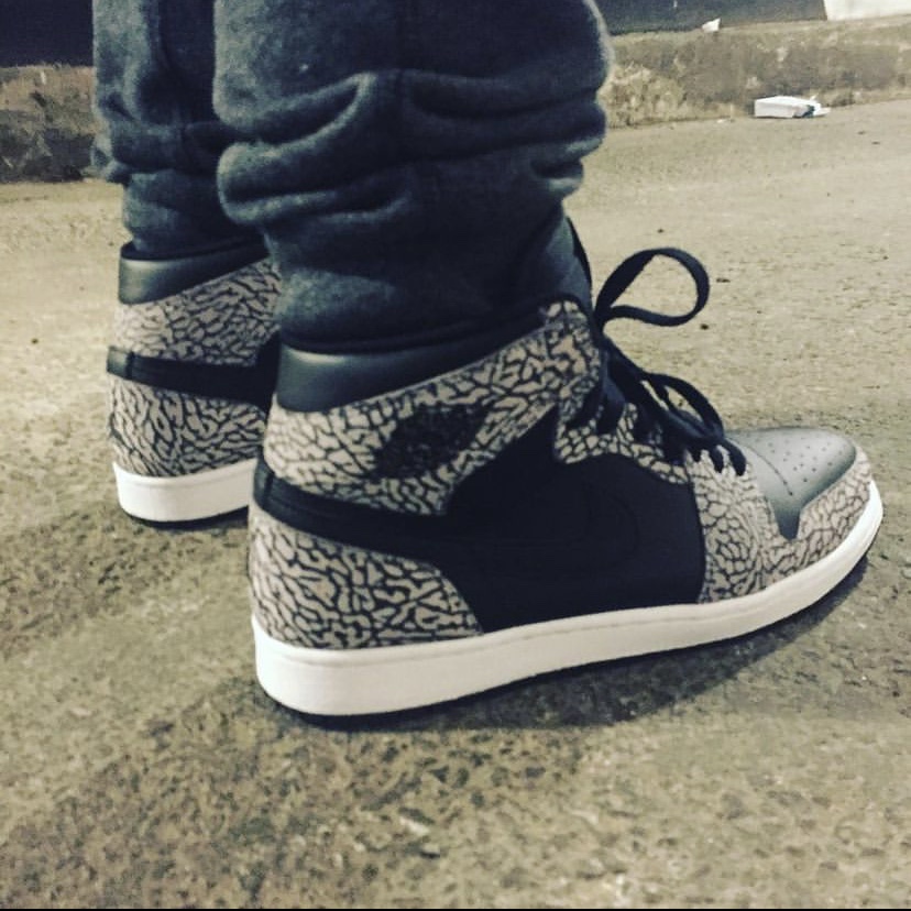 Jordan 1 Retro High Black Elephant Print 착용 스타일