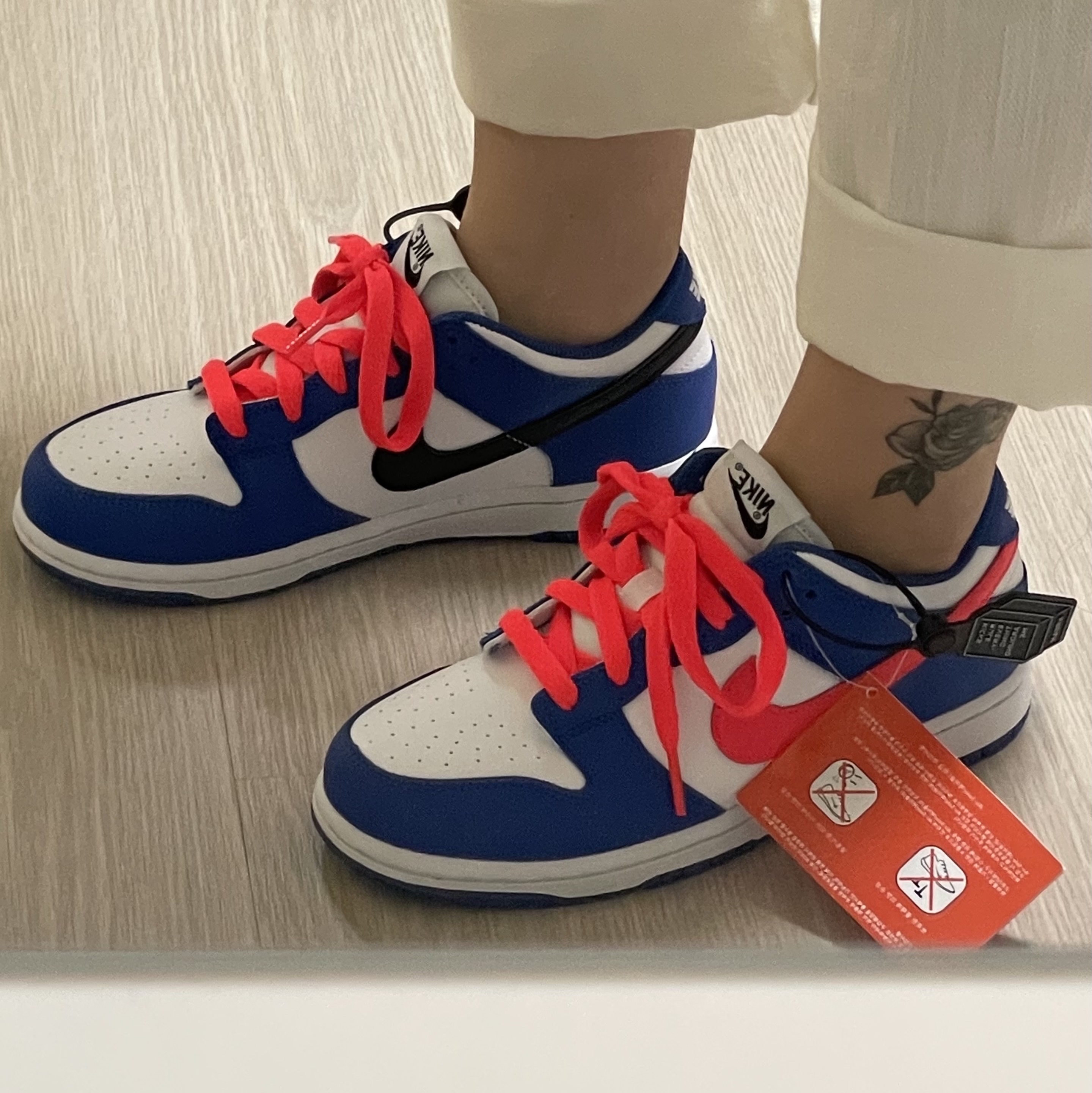 (PS) Nike Dunk Low Bright Crimson Game Royal 착용 스타일