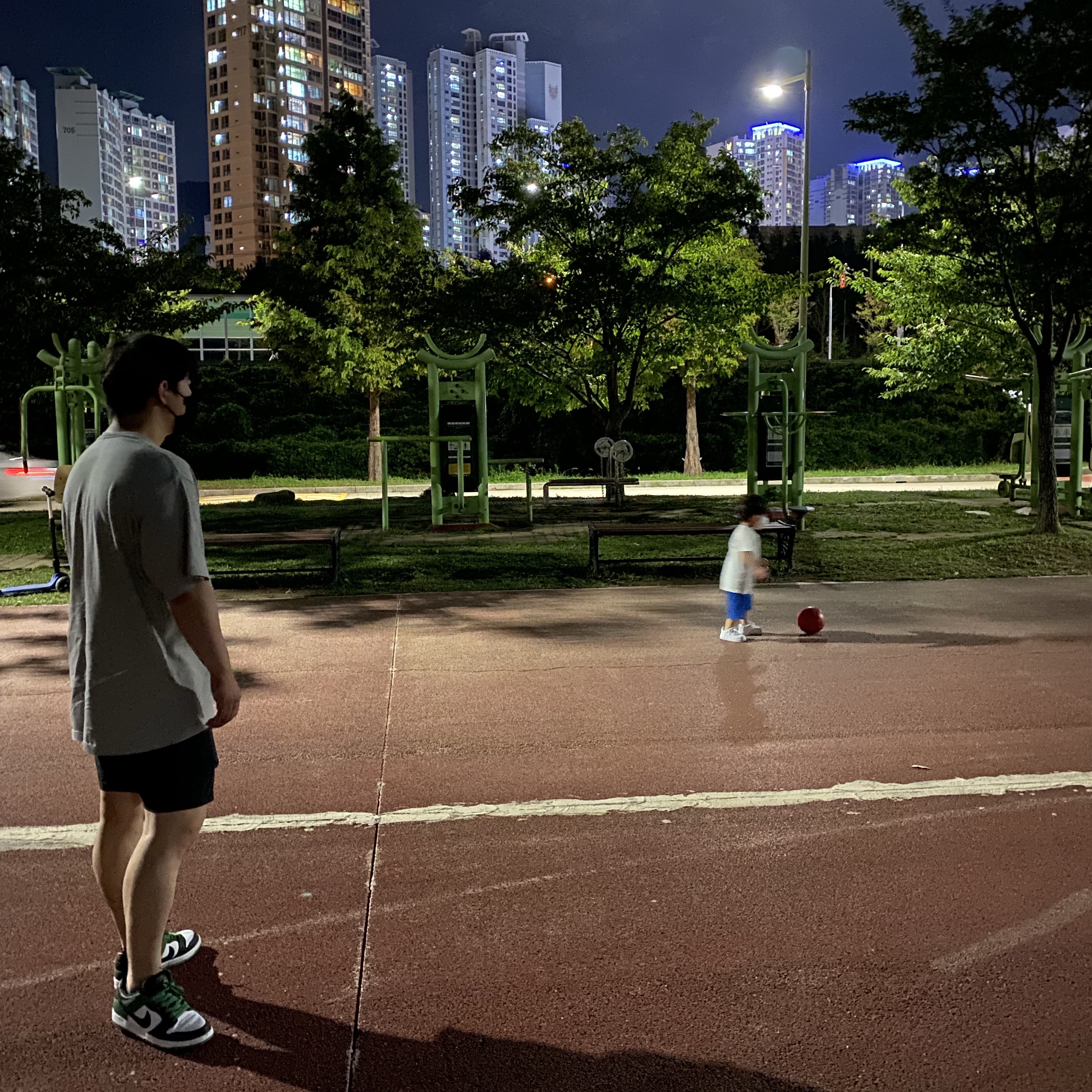 Nike SB Dunk Low Pro Black and Classic Green, Nike x Kim Jones Oversized T-Shirt Grey Heather - US/EU 착용 스타일