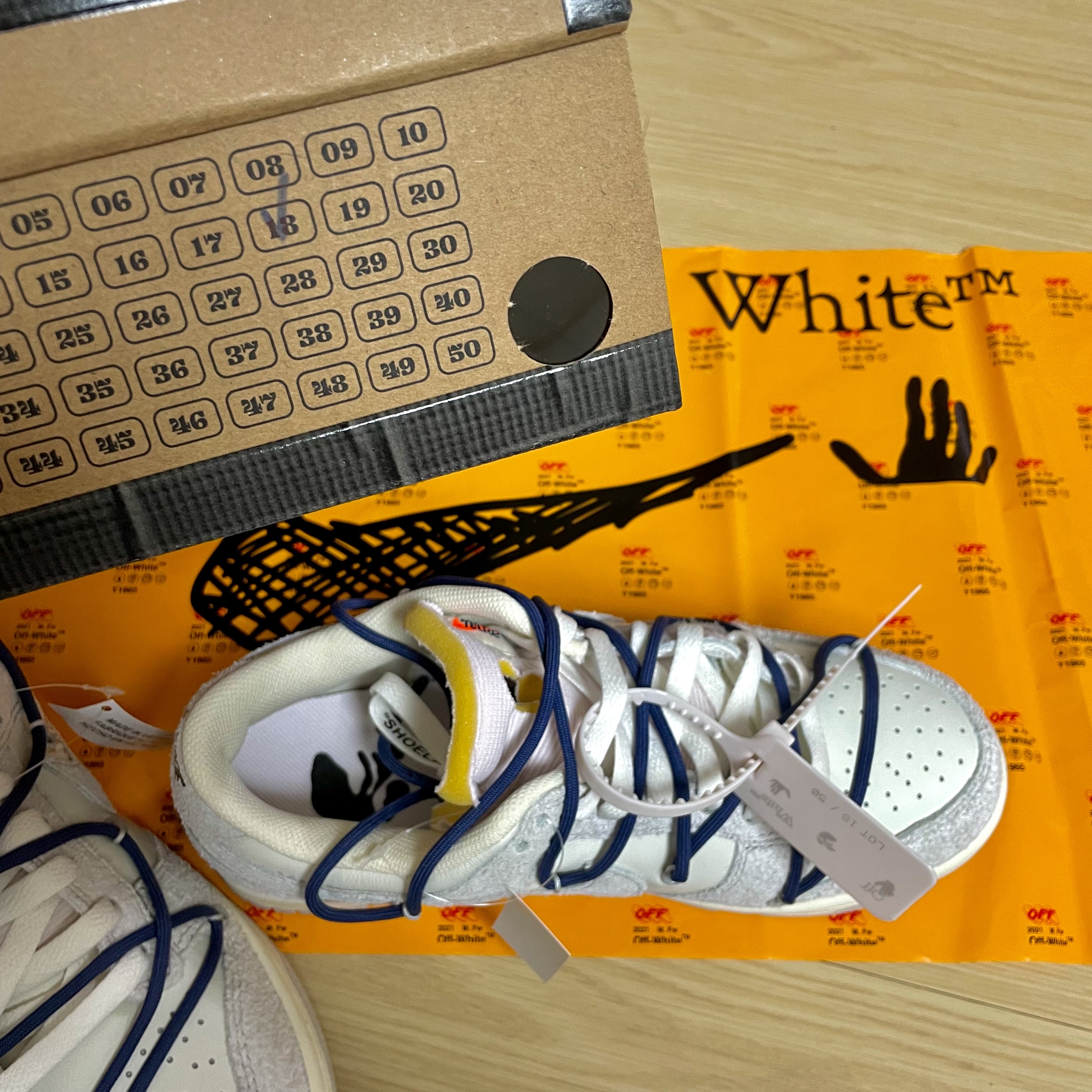 Nike x Off-White Dunk Low The 50 - Lot 18 착용 스타일 - 5