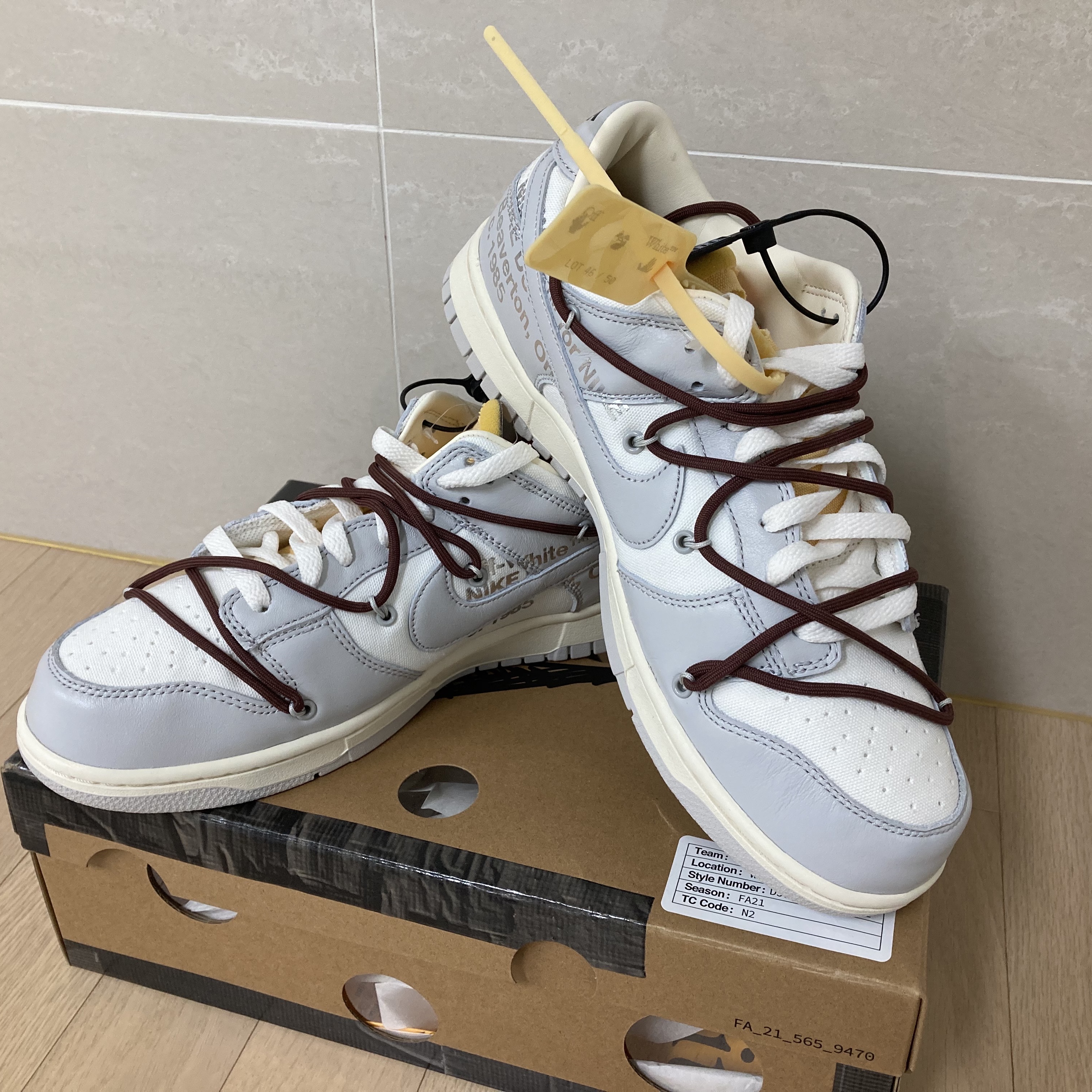 Nike x Off-White Dunk Low The 50 - Lot 46 착용 스타일 - 1