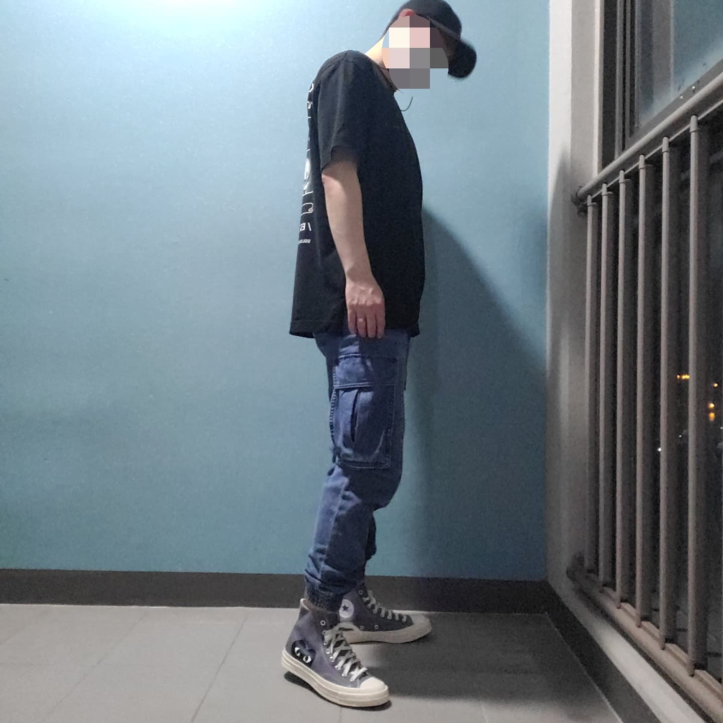 Converse x Play Comme des Garcons Chuck 70 Hi Steel Gray 착용 스타일 - 2