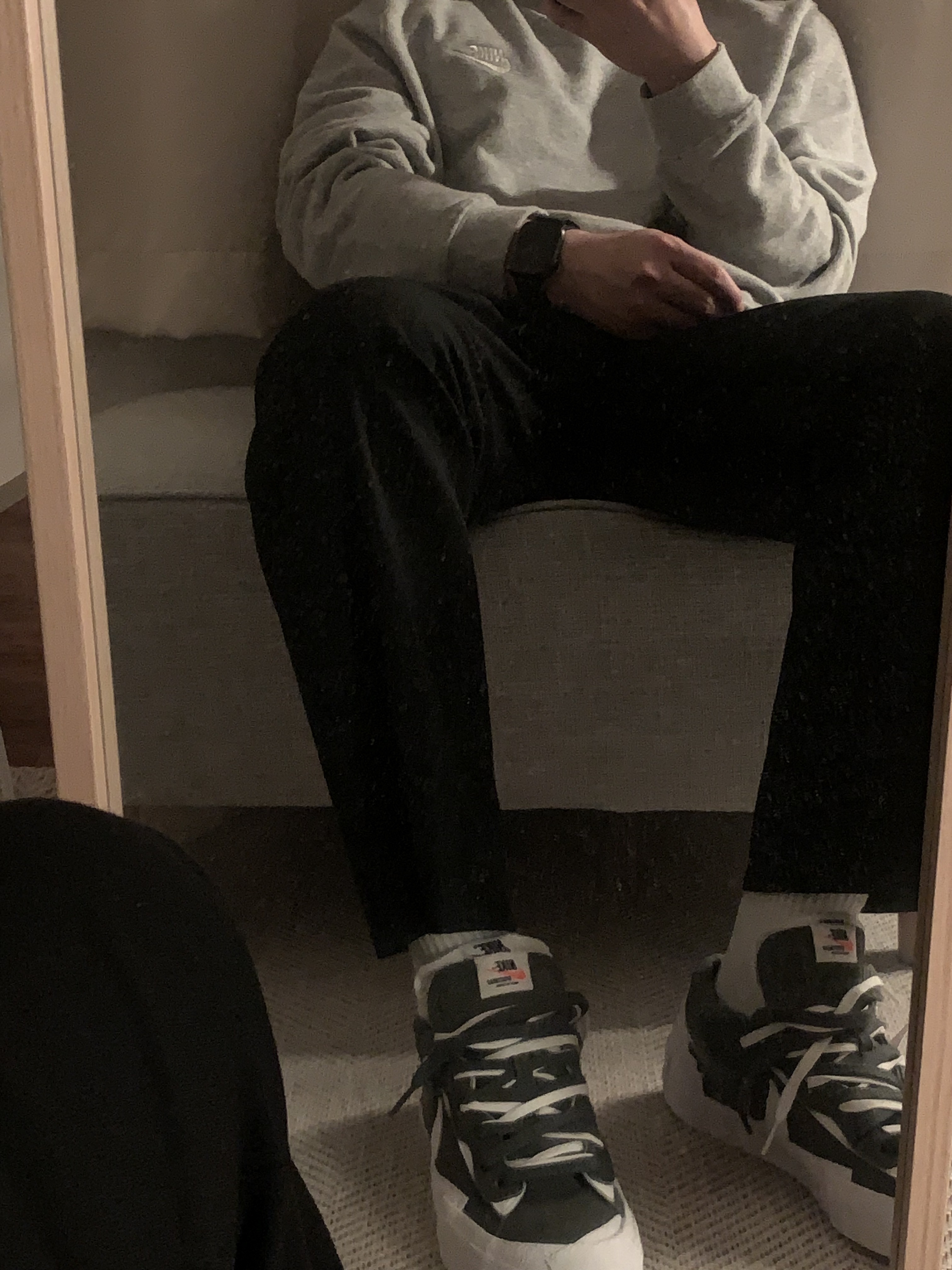 Nike x Sacai Blazer Low Iron Grey 착용 스타일