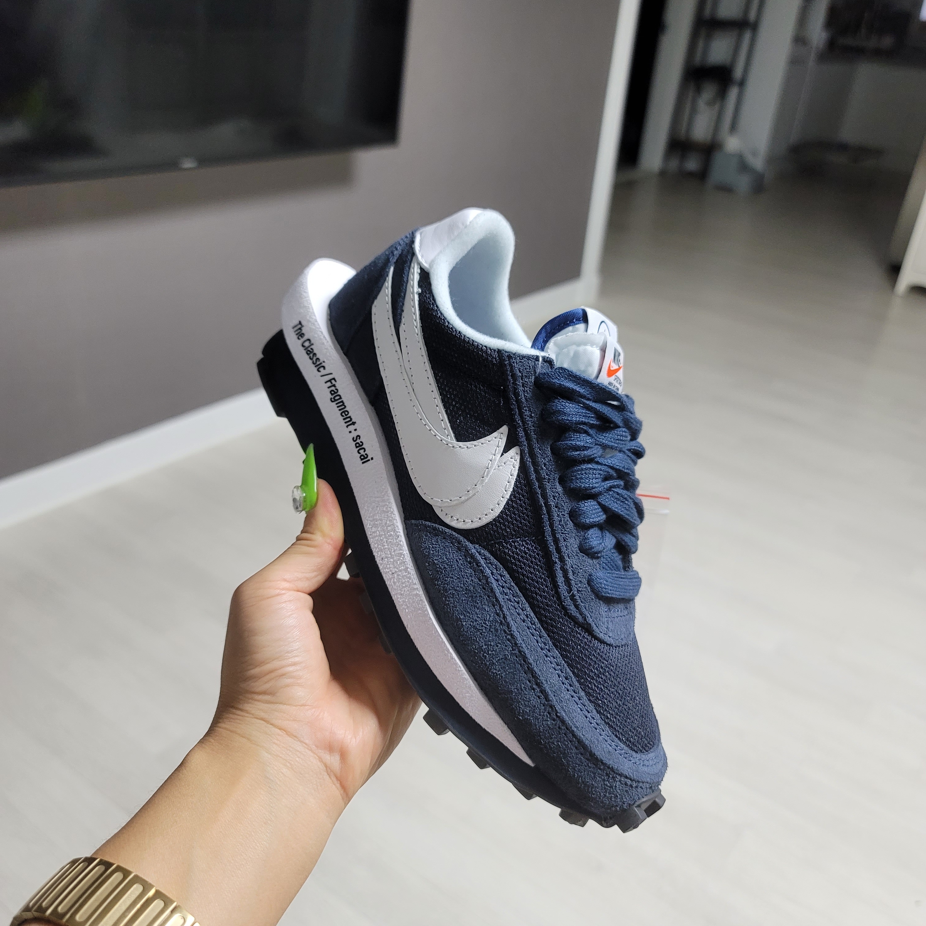 Nike x Sacai x Fragment LDWaffle Blackened Blue 착용 스타일