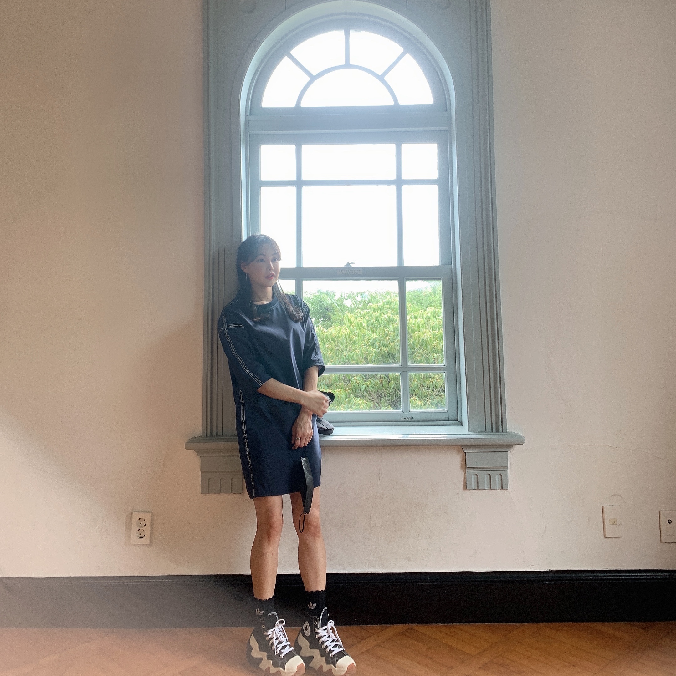 Converse Run Star Motion High Black 착용 스타일 - 1