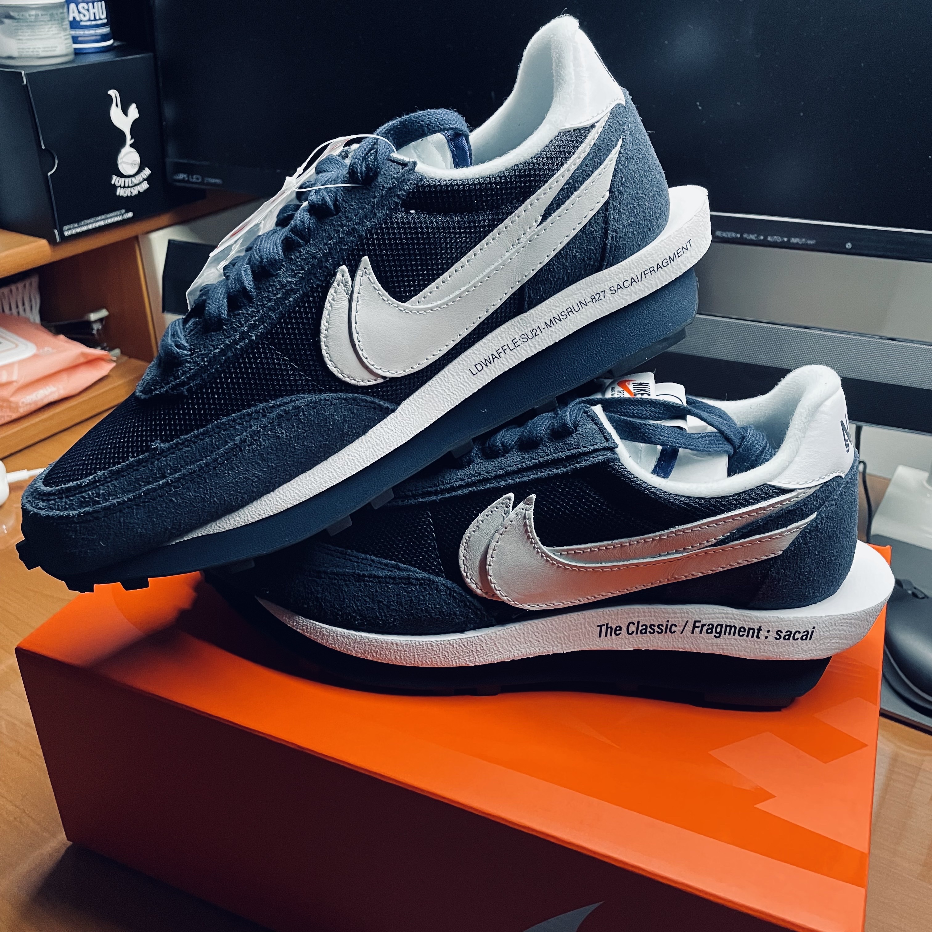 Nike x Sacai x Fragment LDWaffle Blackened Blue 착용 스타일