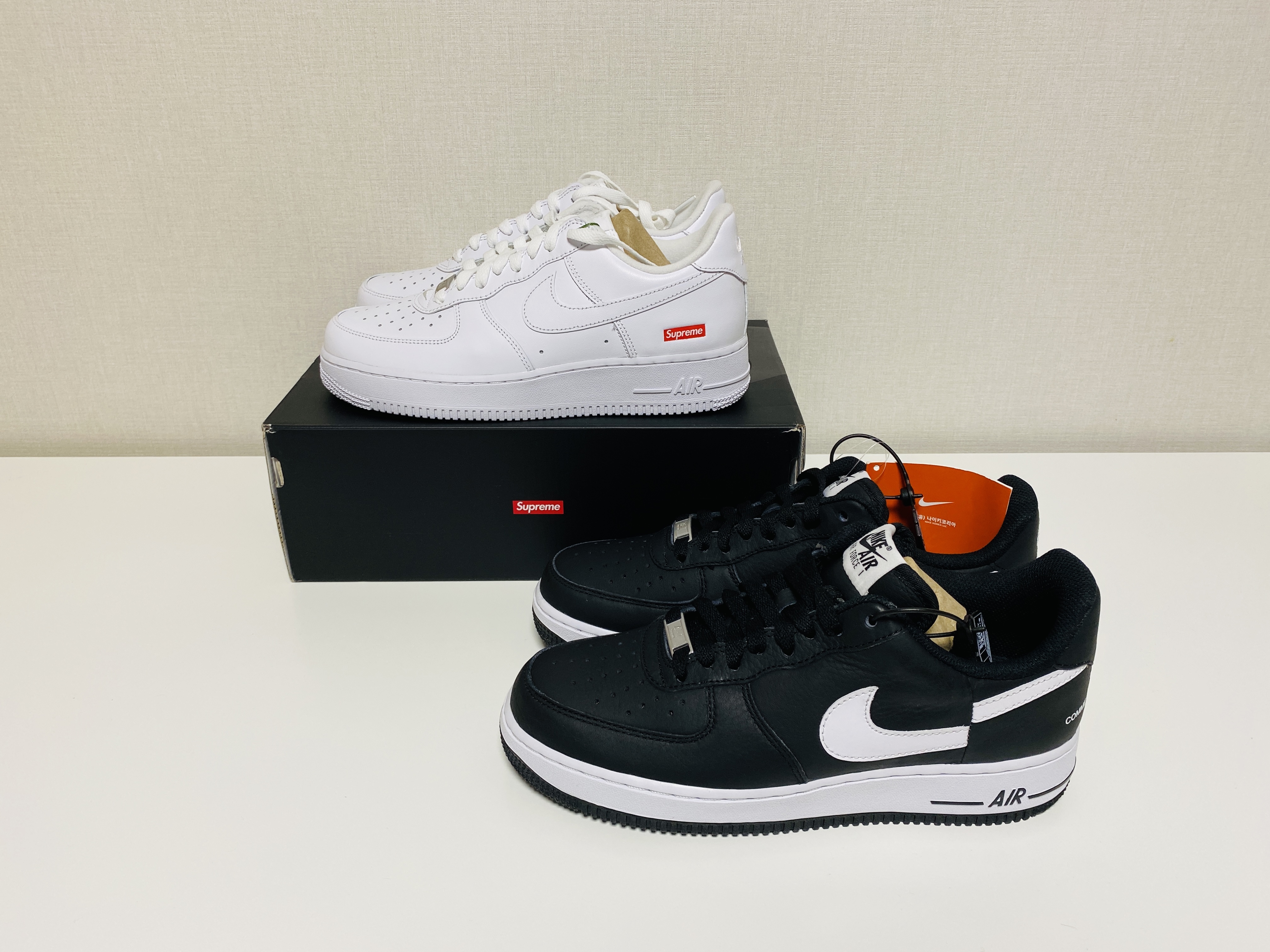 Nike x Comme des Garcons Shirt x Supreme Air Force 1 Low 2018 착용 스타일 - 4