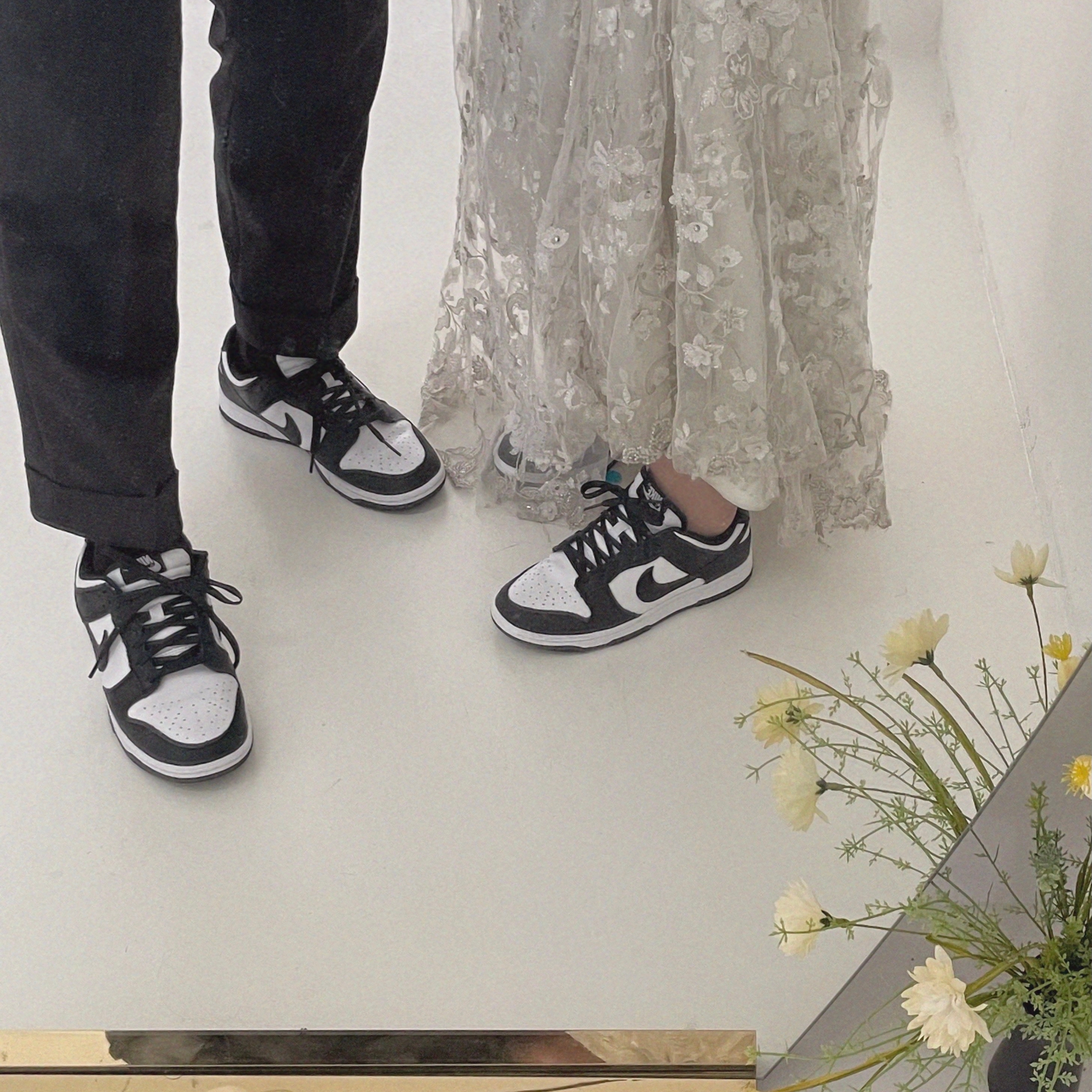 (W) Nike Dunk Low Black, Nike Dunk Low Retro Black 착용 스타일