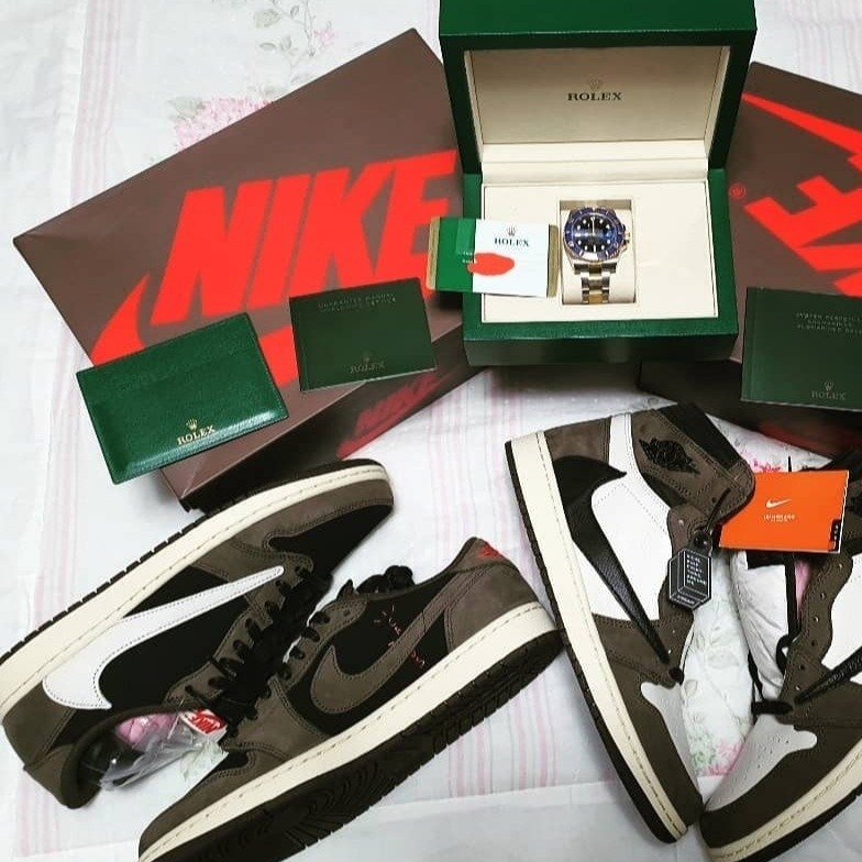 Jordan 1 x Travis Scott Retro High OG SP Mocha, Jordan 1 x Travis Scott Retro Low OG SP Mocha 착용 스타일