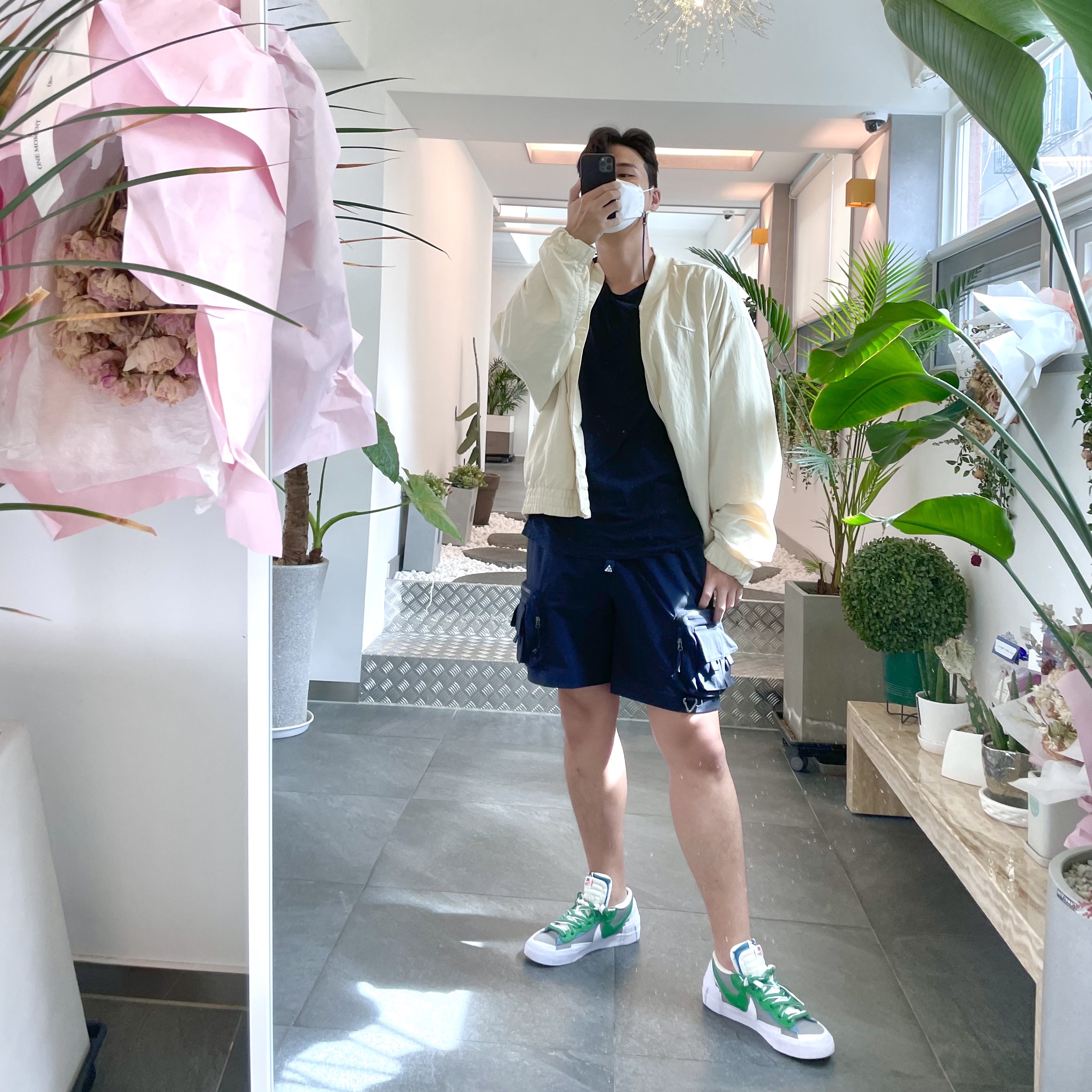 Nike x Sacai Blazer Low Classic Green, Nike x Fear of God Basketball Jacket String 착용 스타일 - 1