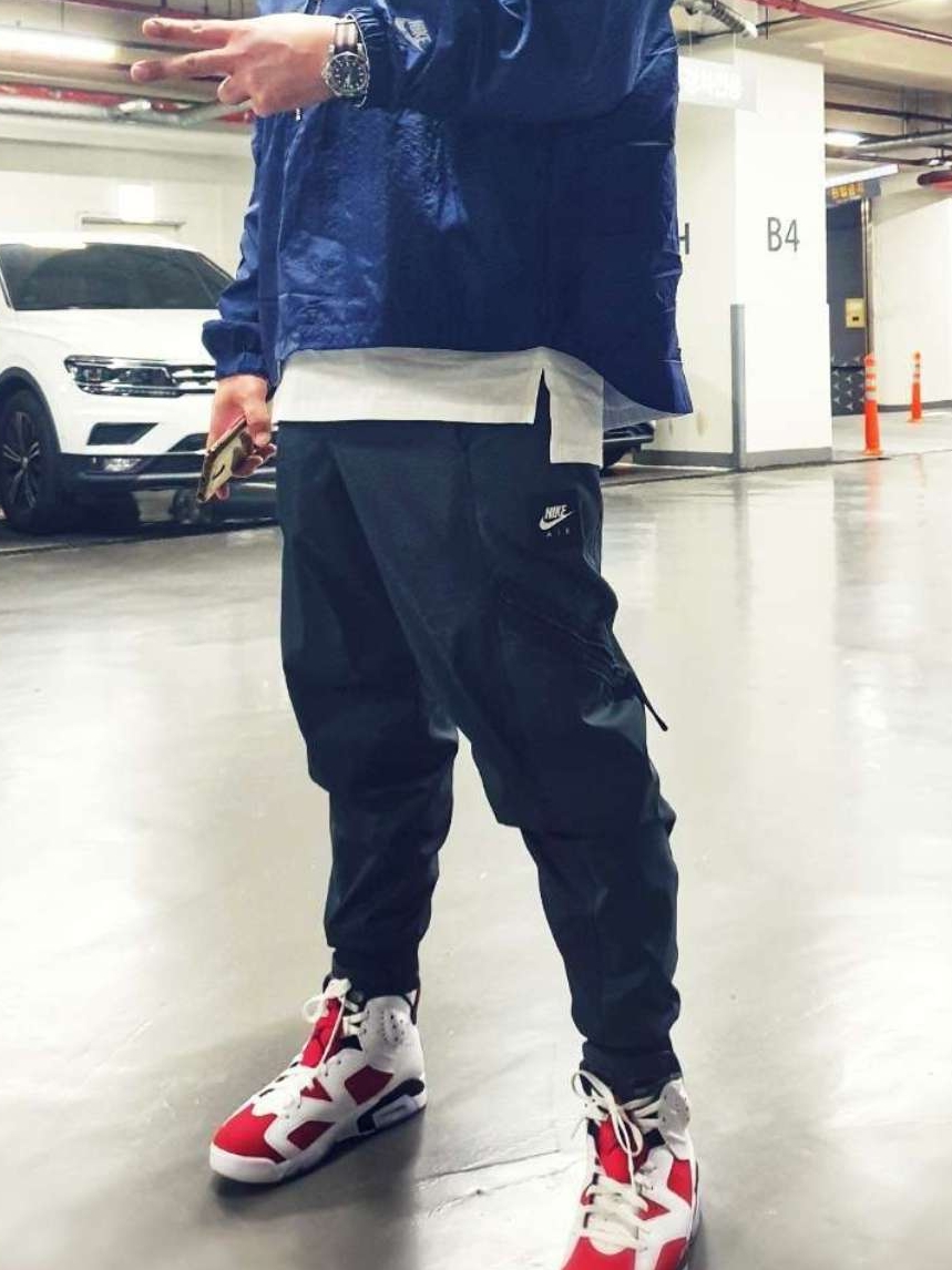 Jordan 6 Retro Carmine 2021, Nike x Kim Jones Reversible Wind Breaker Navy - US/EU 착용 스타일