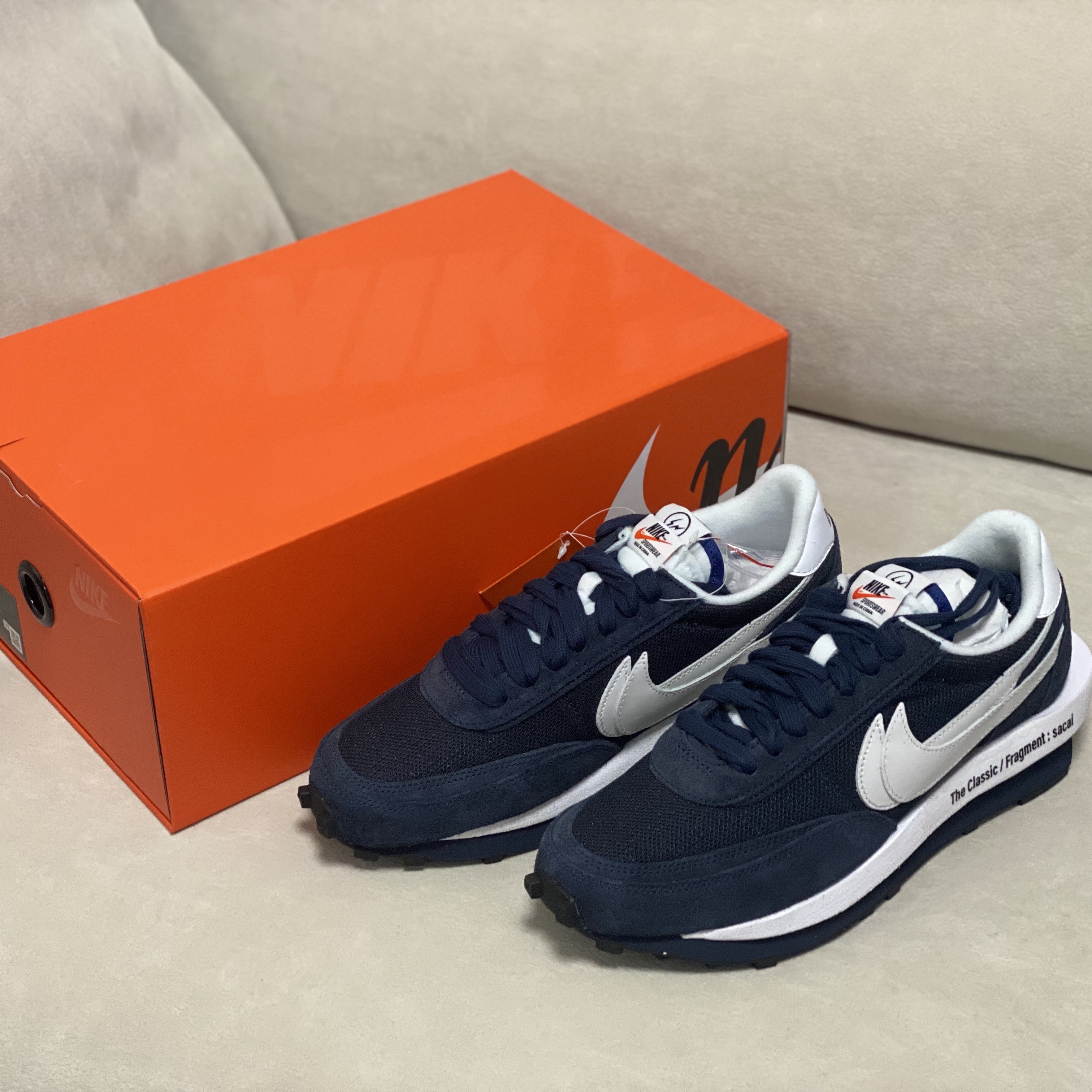 Nike x Sacai x Fragment LDWaffle Blackened Blue 착용 스타일