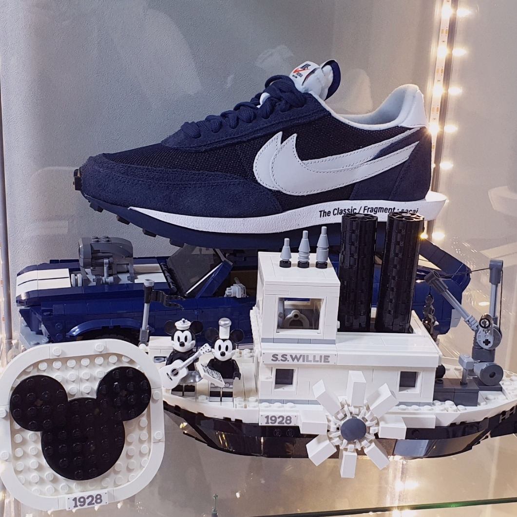 Nike x Sacai x Fragment LDWaffle Blackened Blue 착용 스타일 - 1