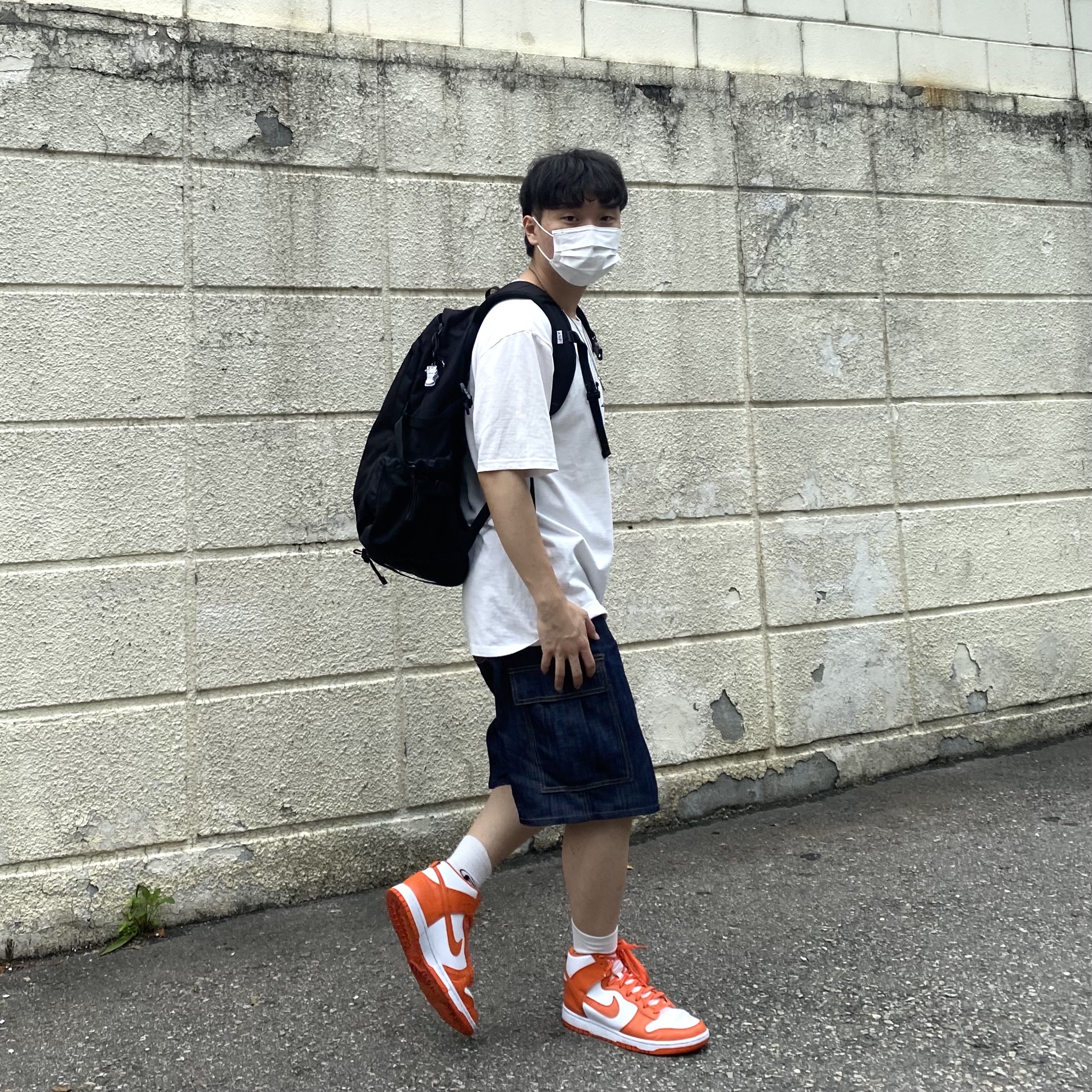 Nike Dunk High Retro Orange Blaze 착용 스타일